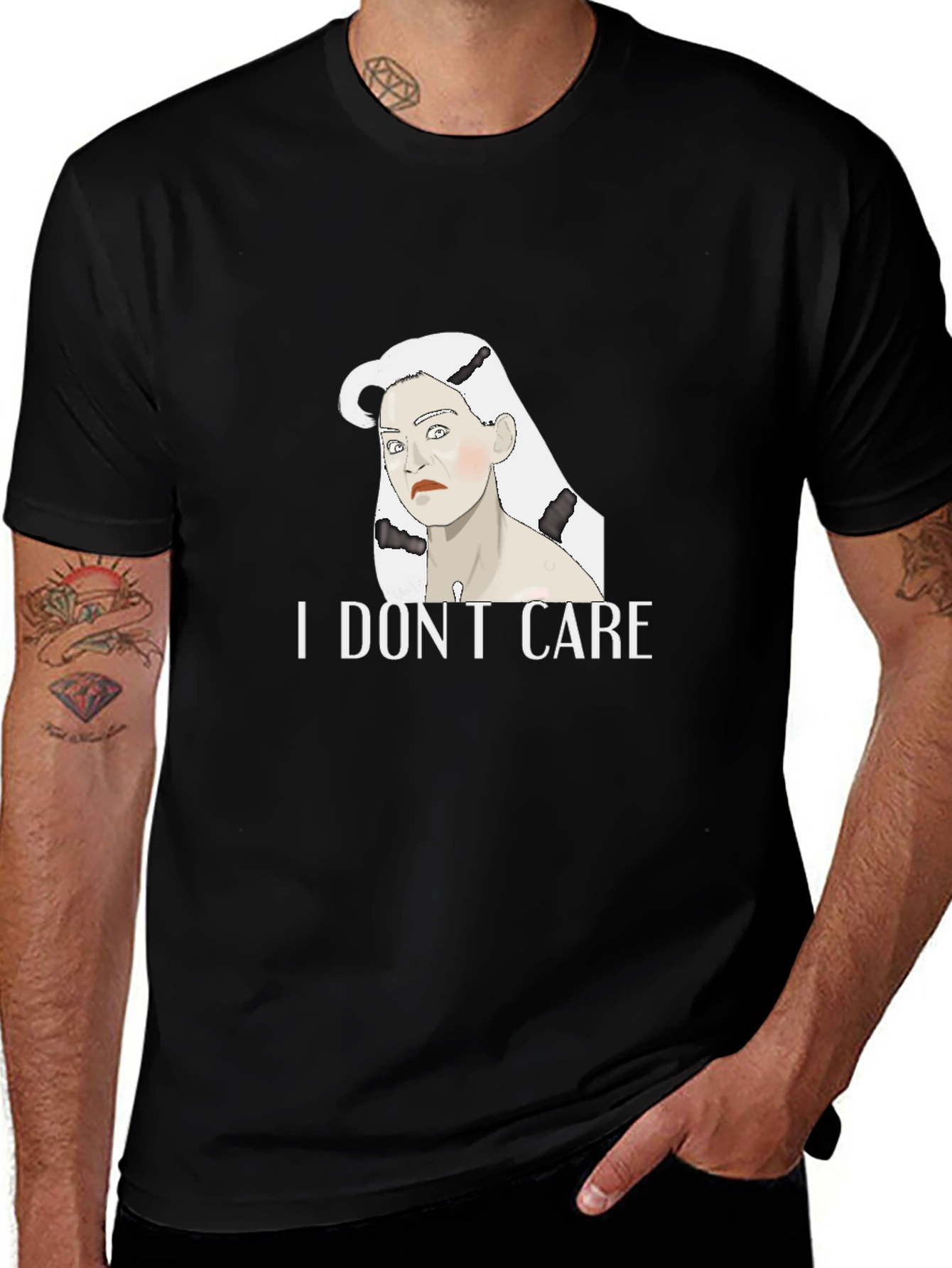 I Dont Care Graphic Tee - Unisex Black T-Shirt