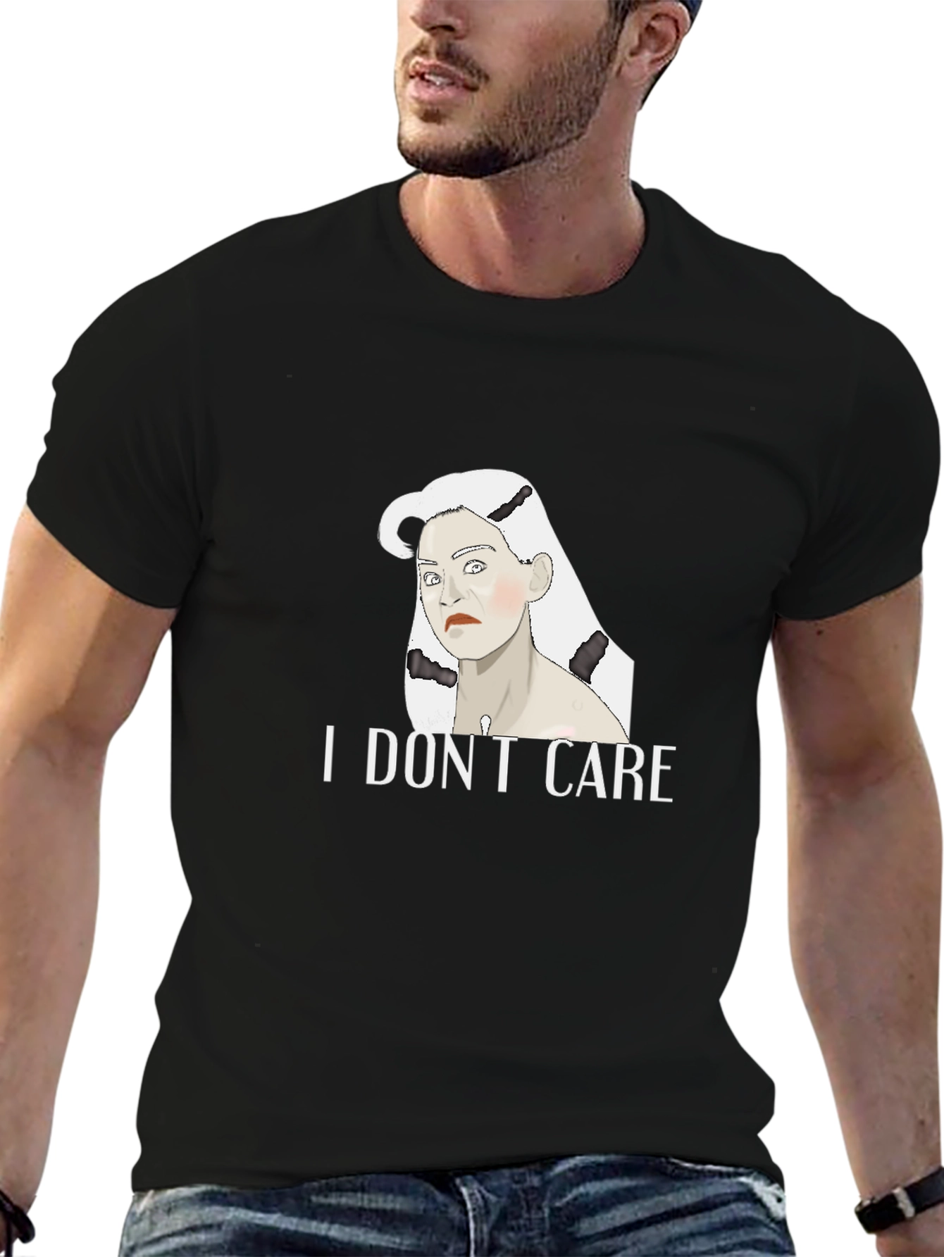 I Dont Care Graphic Tee - Unisex Black T-Shirt