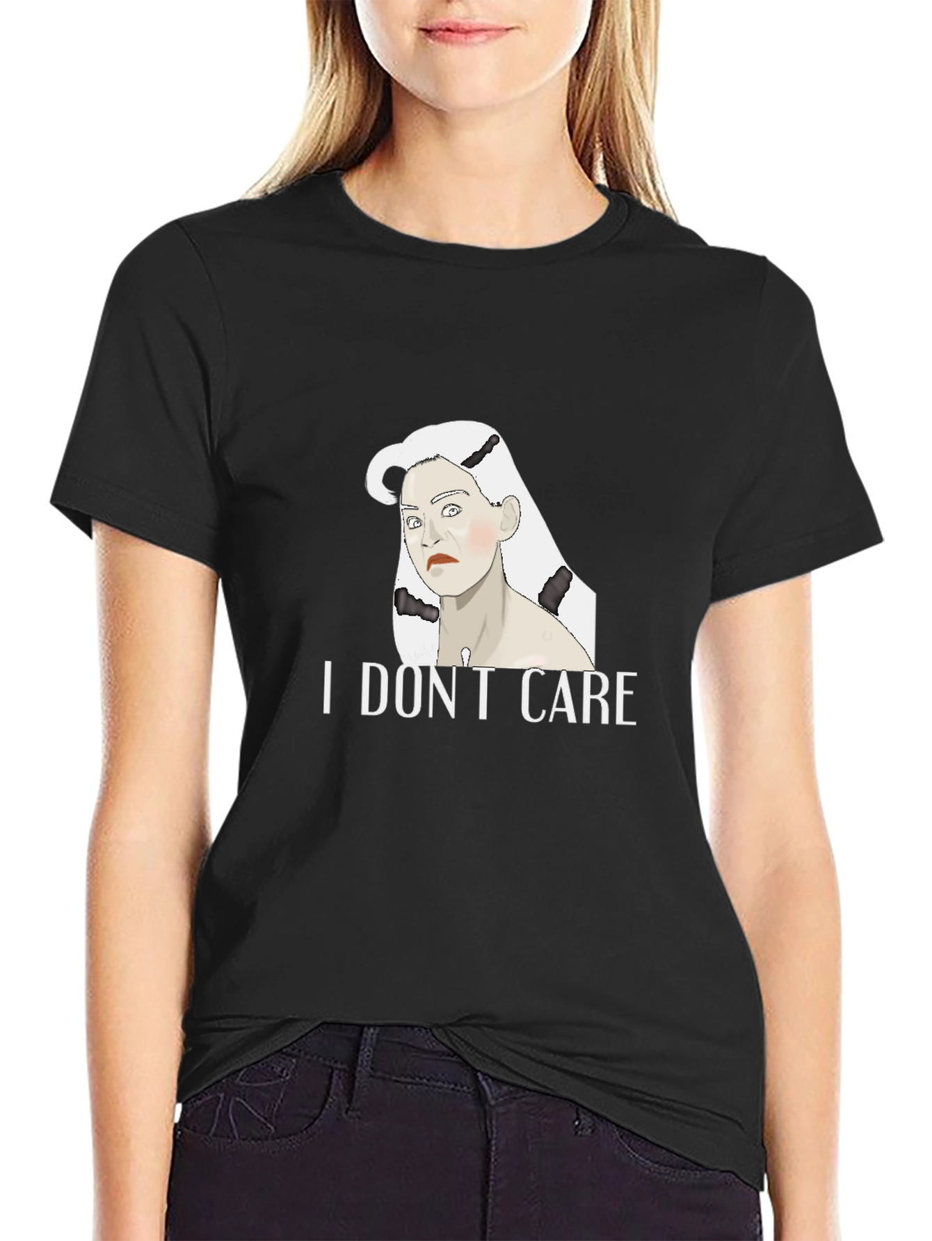 I Dont Care Graphic Tee - Unisex Black T-Shirt