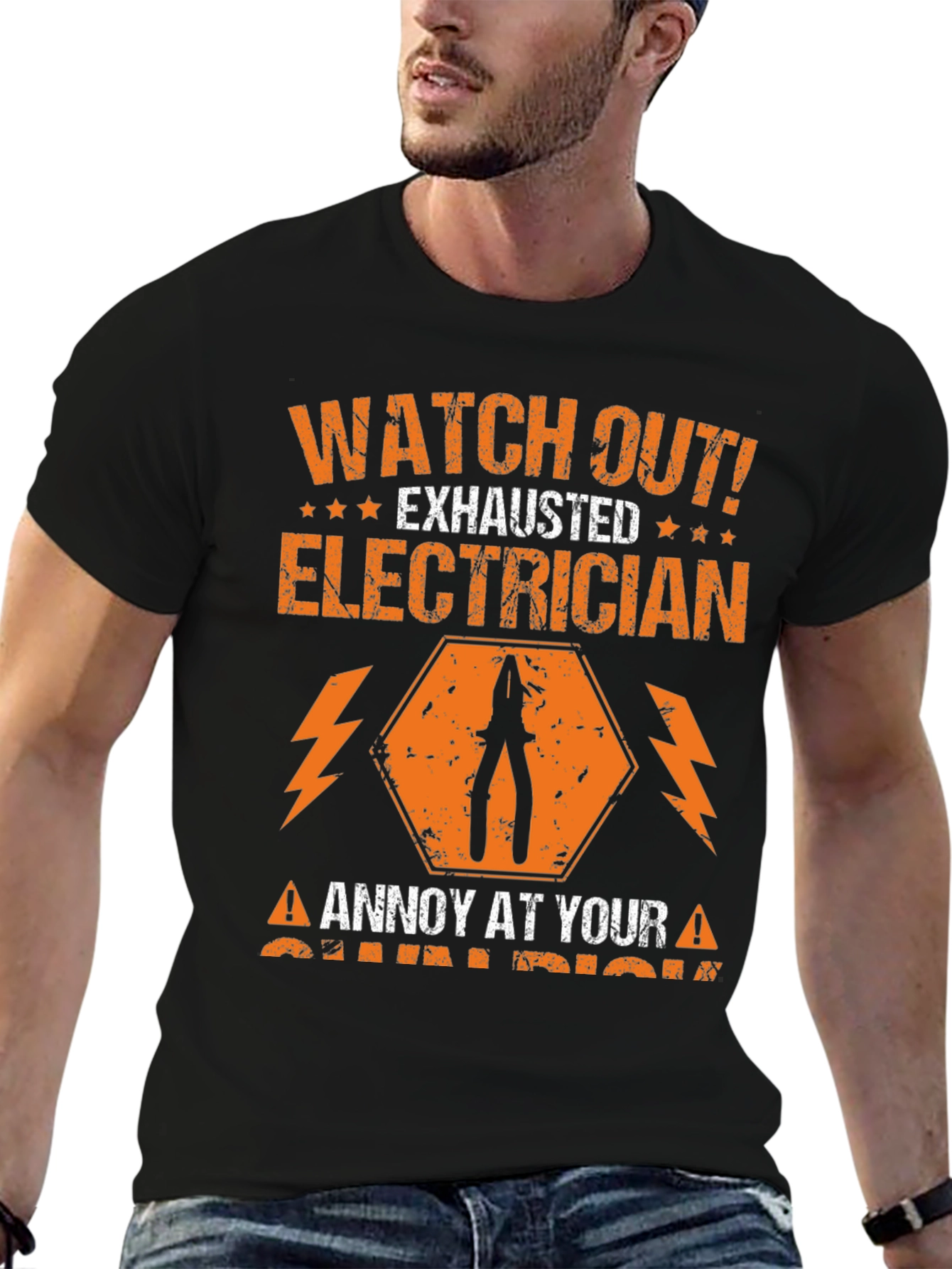 Exhausted Electrician Humor T-Shirt