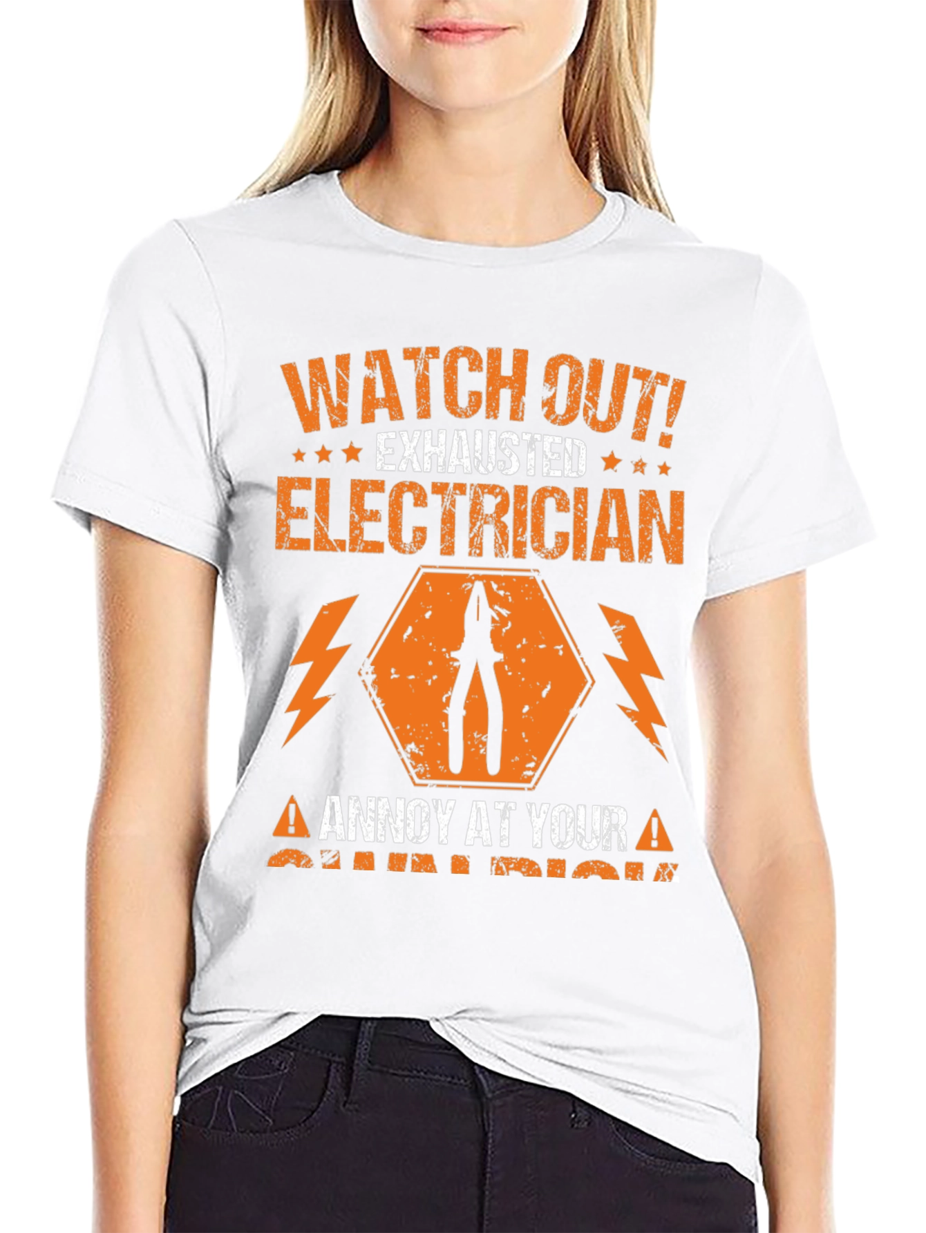 Exhausted Electrician Humor T-Shirt