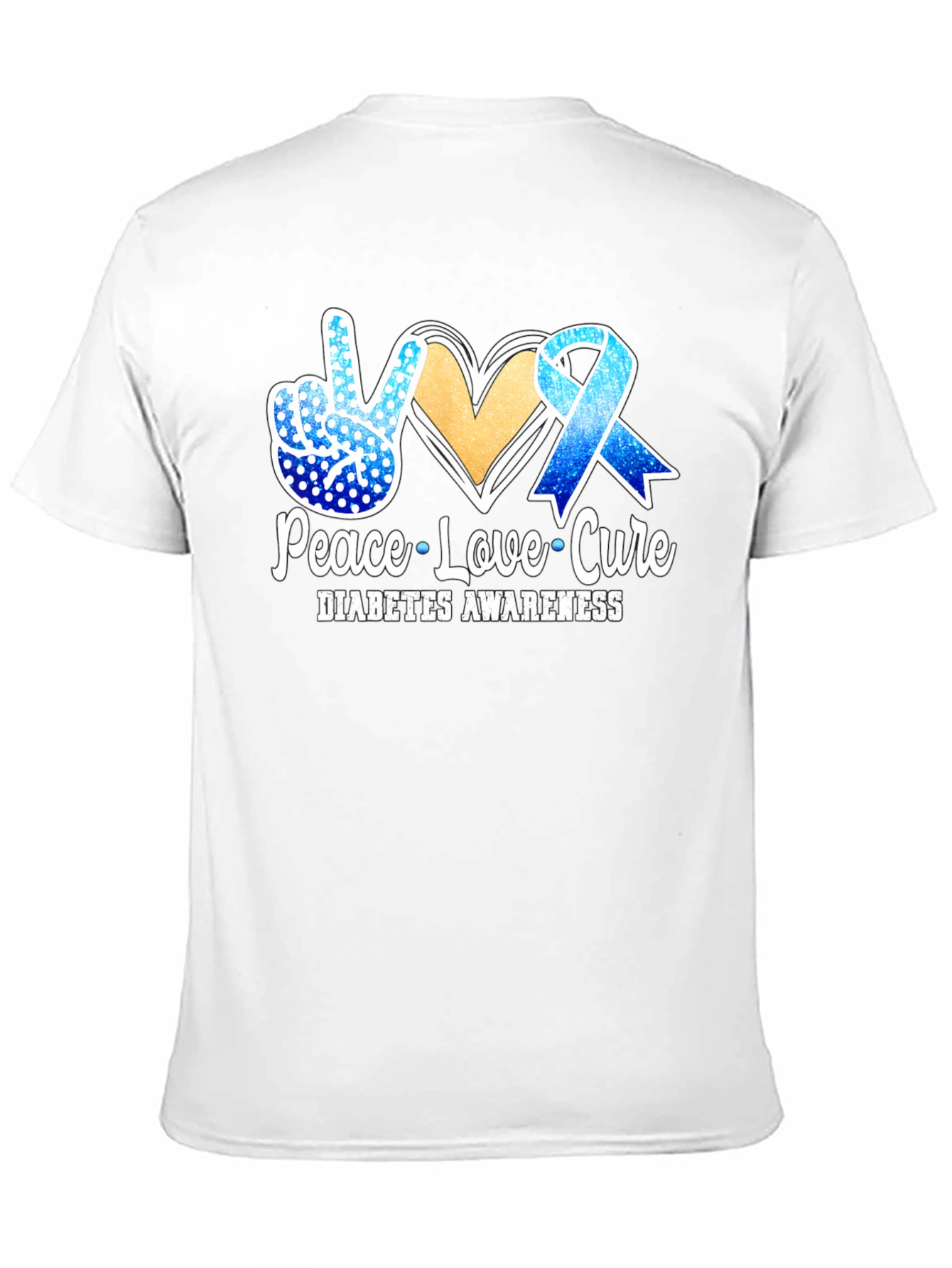 Peace Love Cure Diabetes Awareness T-Shirt