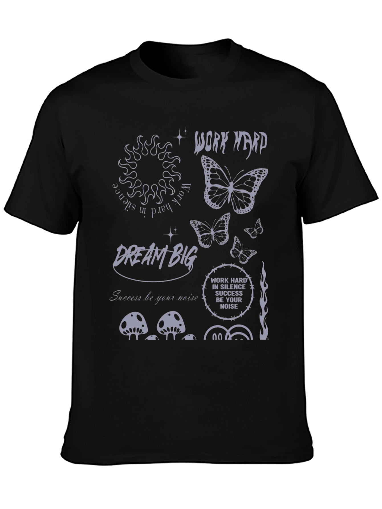 Trendy Black T-Shirt with Edgy Graphics
