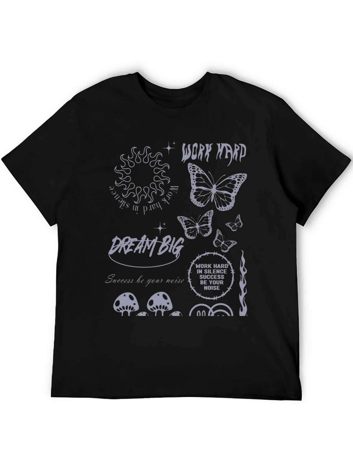 Trendy Black T-Shirt with Edgy Graphics