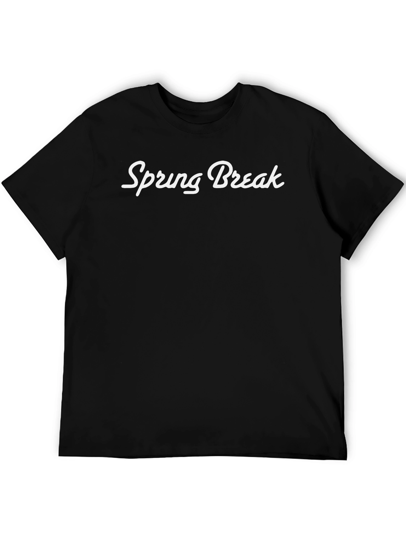 Spring Break Graphic T-Shirt - Black Crew Neck Tee