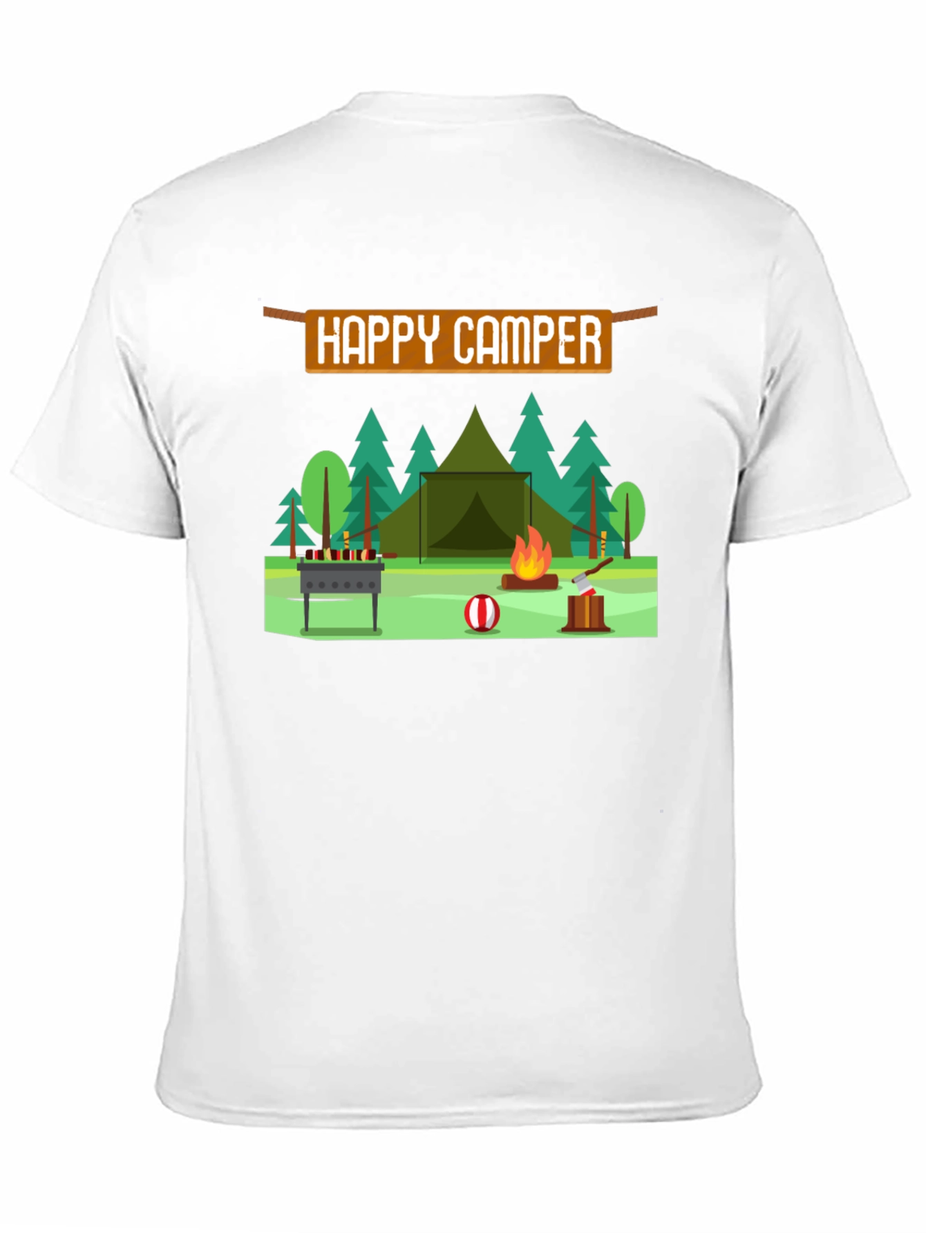 Happy Camper Graphic T-Shirt - Camping Adventure Tee
