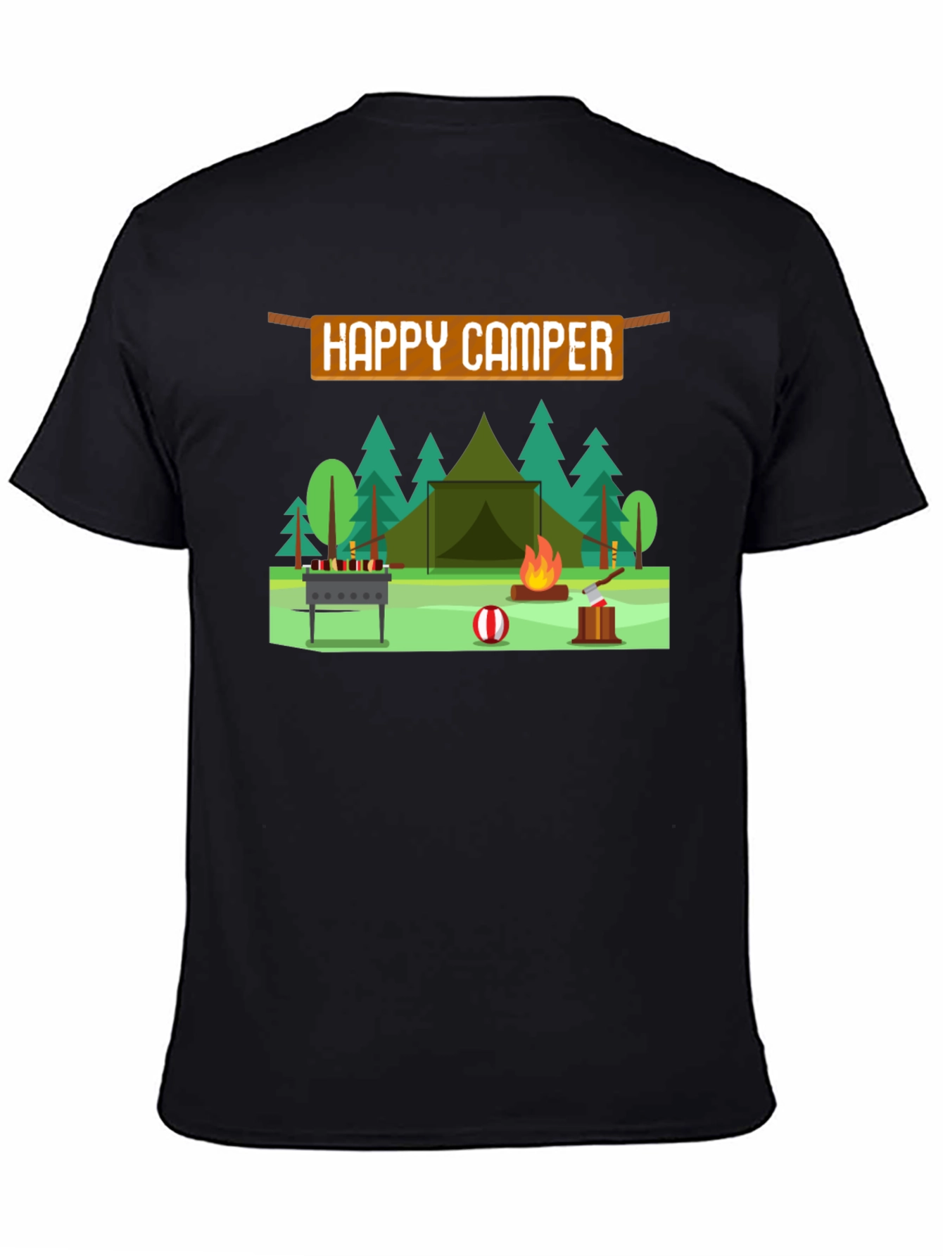 Happy Camper Graphic T-Shirt - Camping Adventure Tee