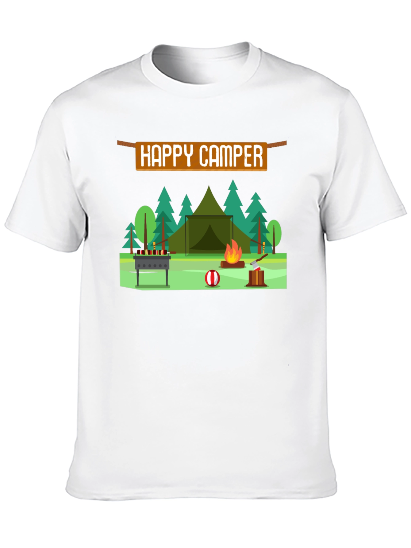 Happy Camper Graphic T-Shirt - Camping Adventure Tee