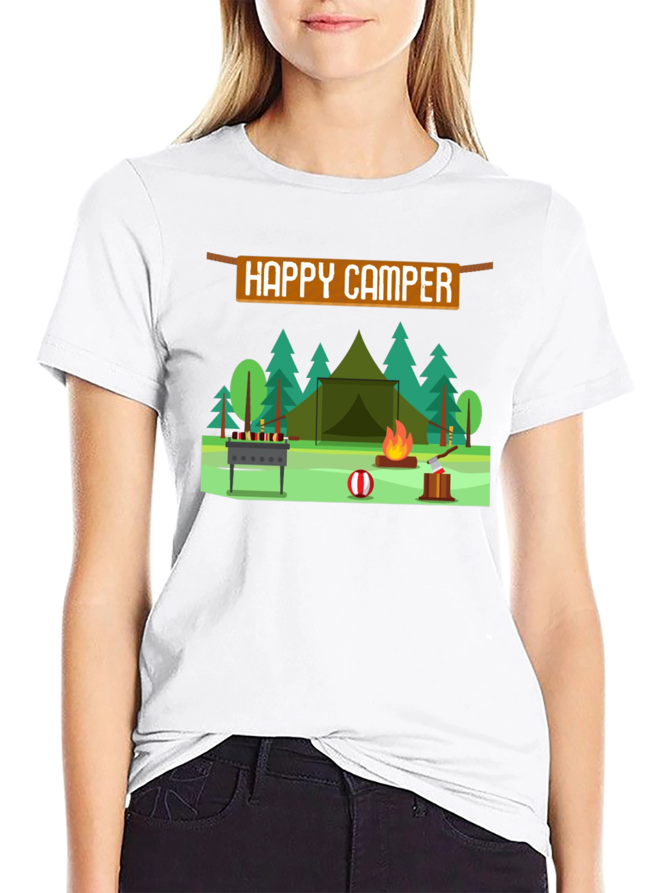 Happy Camper Graphic T-Shirt - Camping Adventure Tee