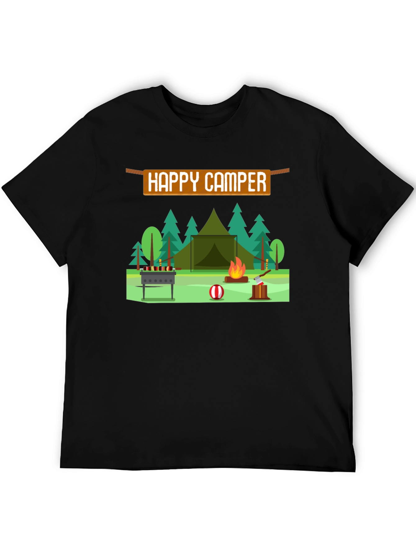 Happy Camper Graphic T-Shirt - Camping Adventure Tee