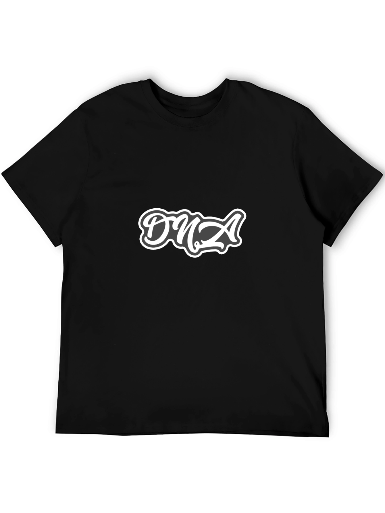 DNA Graphic Print T-Shirt - Casual Black Tee
