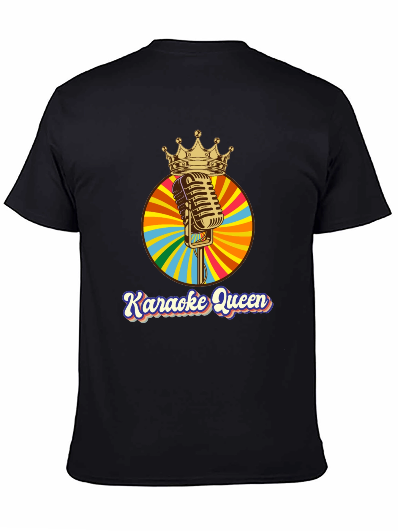 Karaoke Queen Crown Microphone Graphic T-Shirt