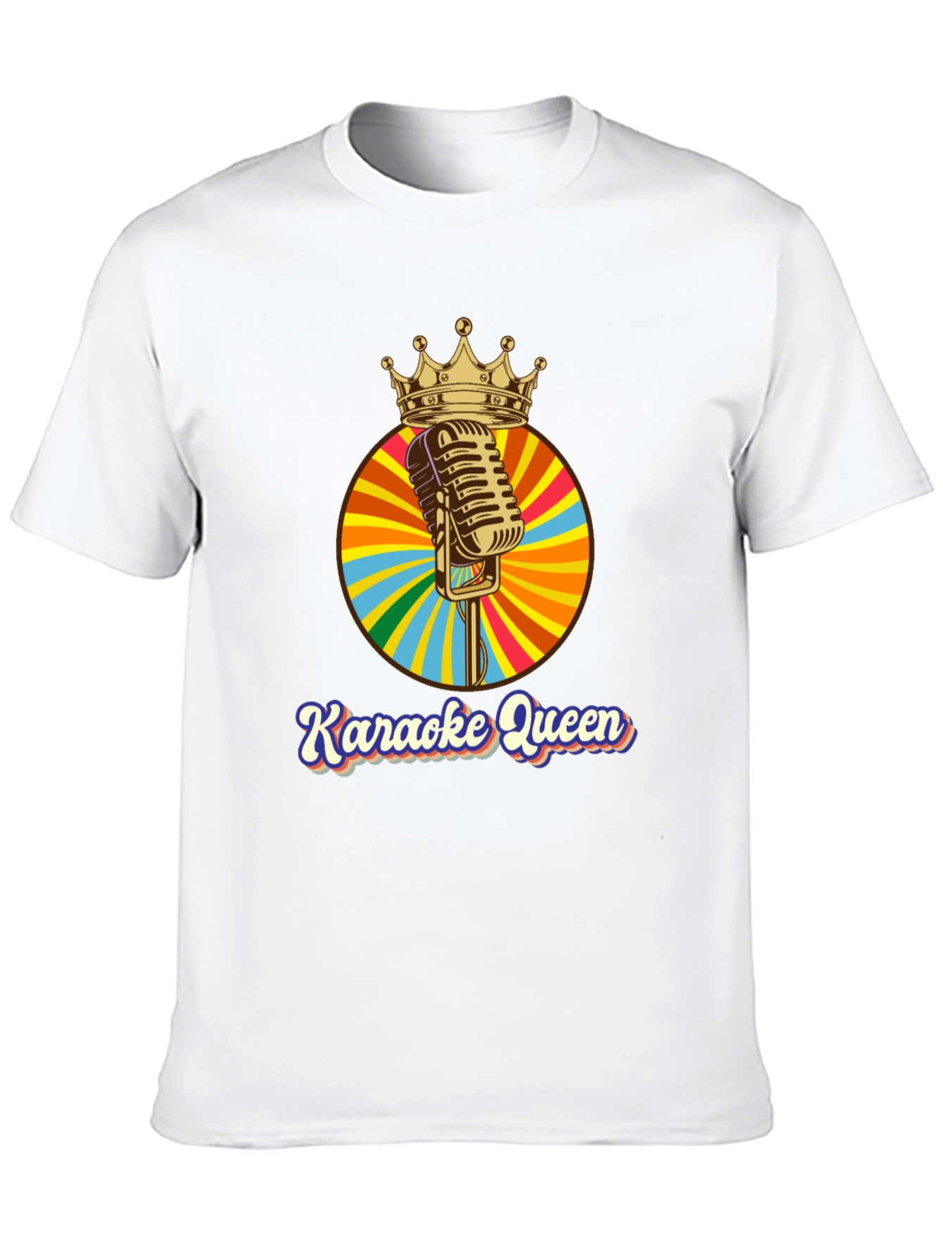Karaoke Queen Crown Microphone Graphic T-Shirt