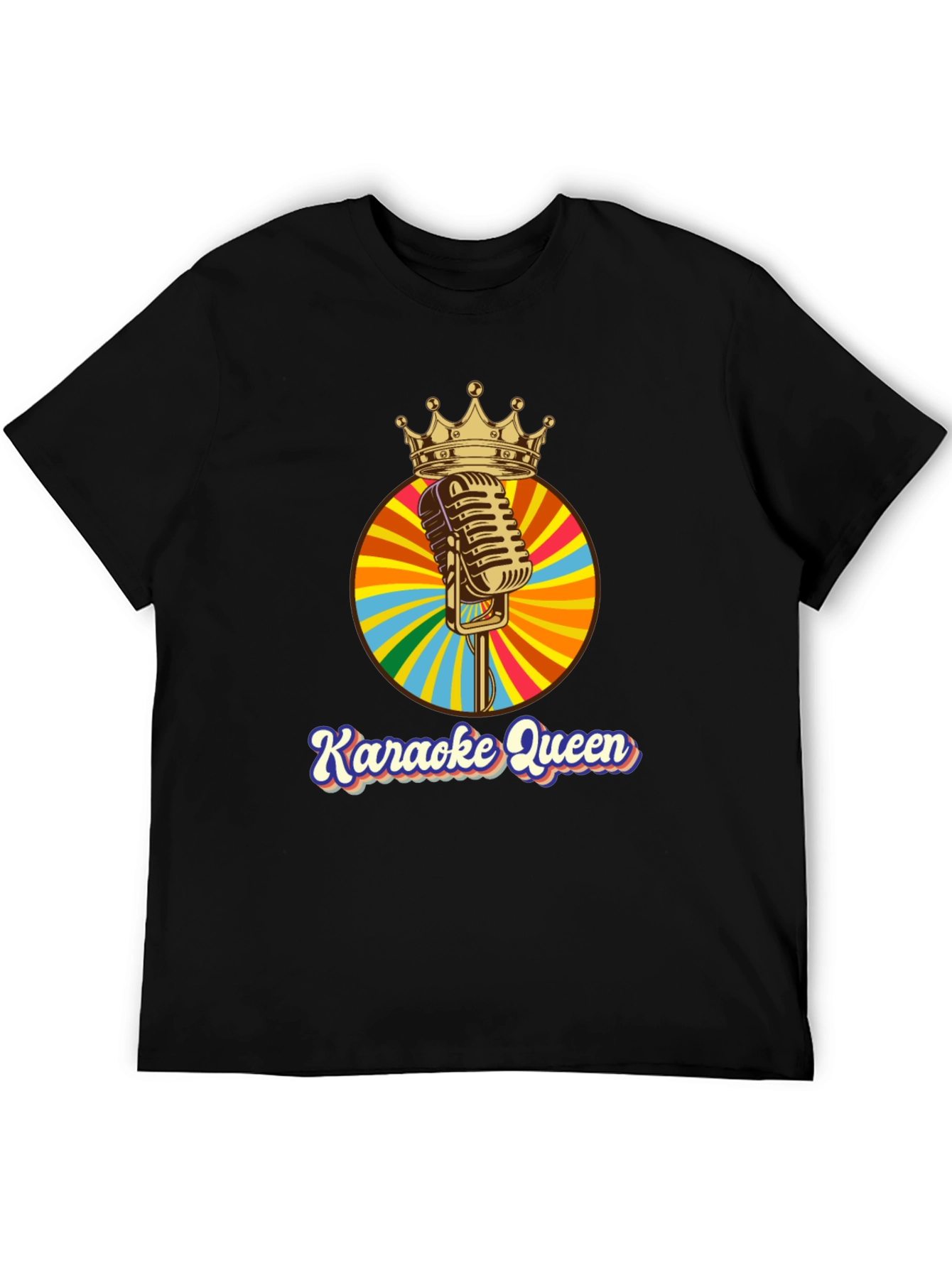 Karaoke Queen Crown Microphone Graphic T-Shirt