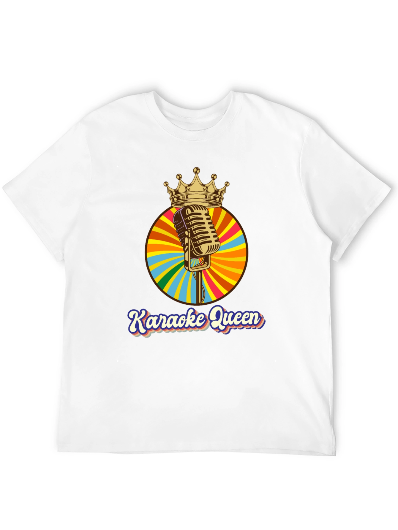 Karaoke Queen Crown Microphone Graphic T-Shirt