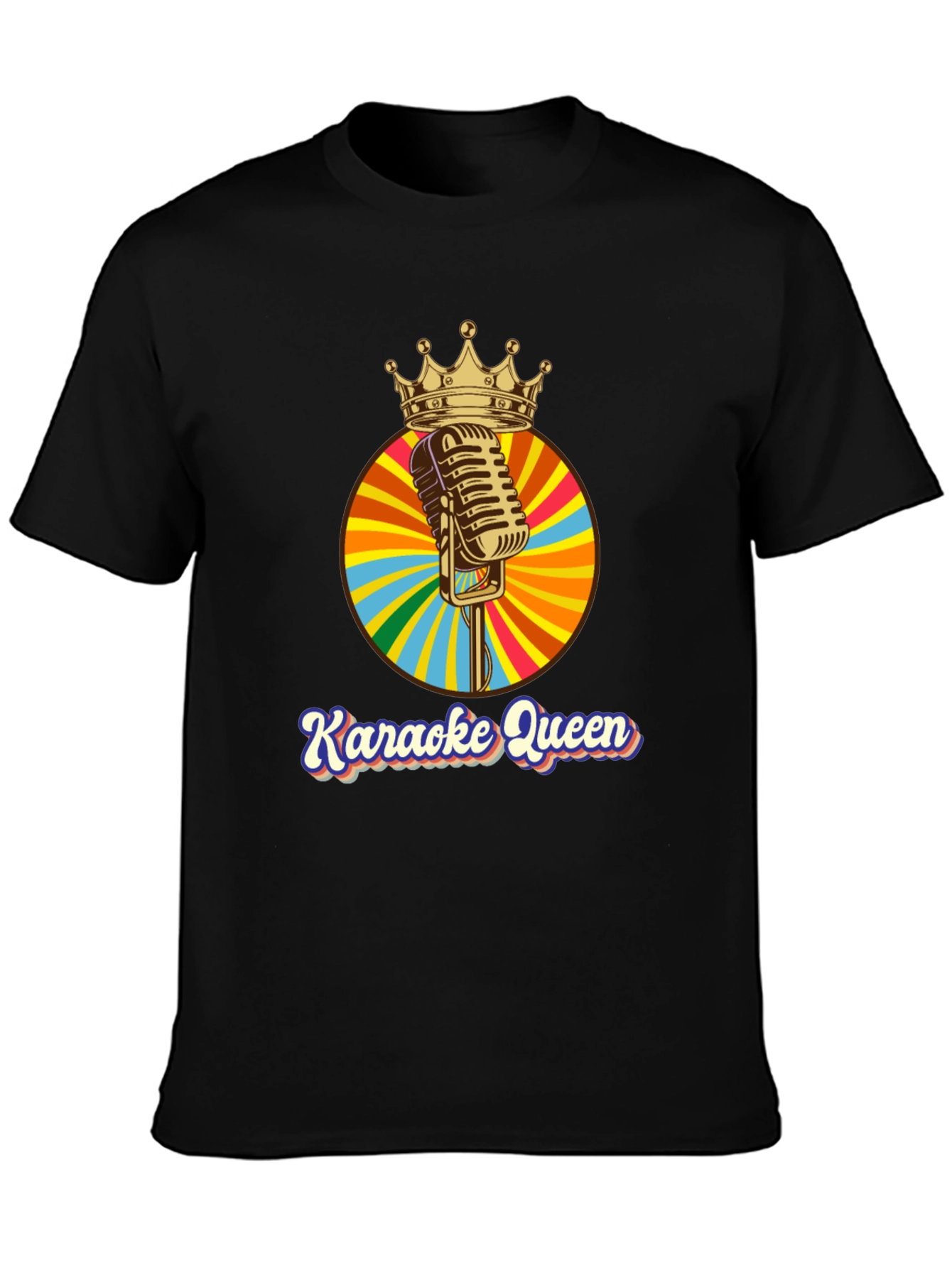 Karaoke Queen Crown Microphone Graphic T-Shirt
