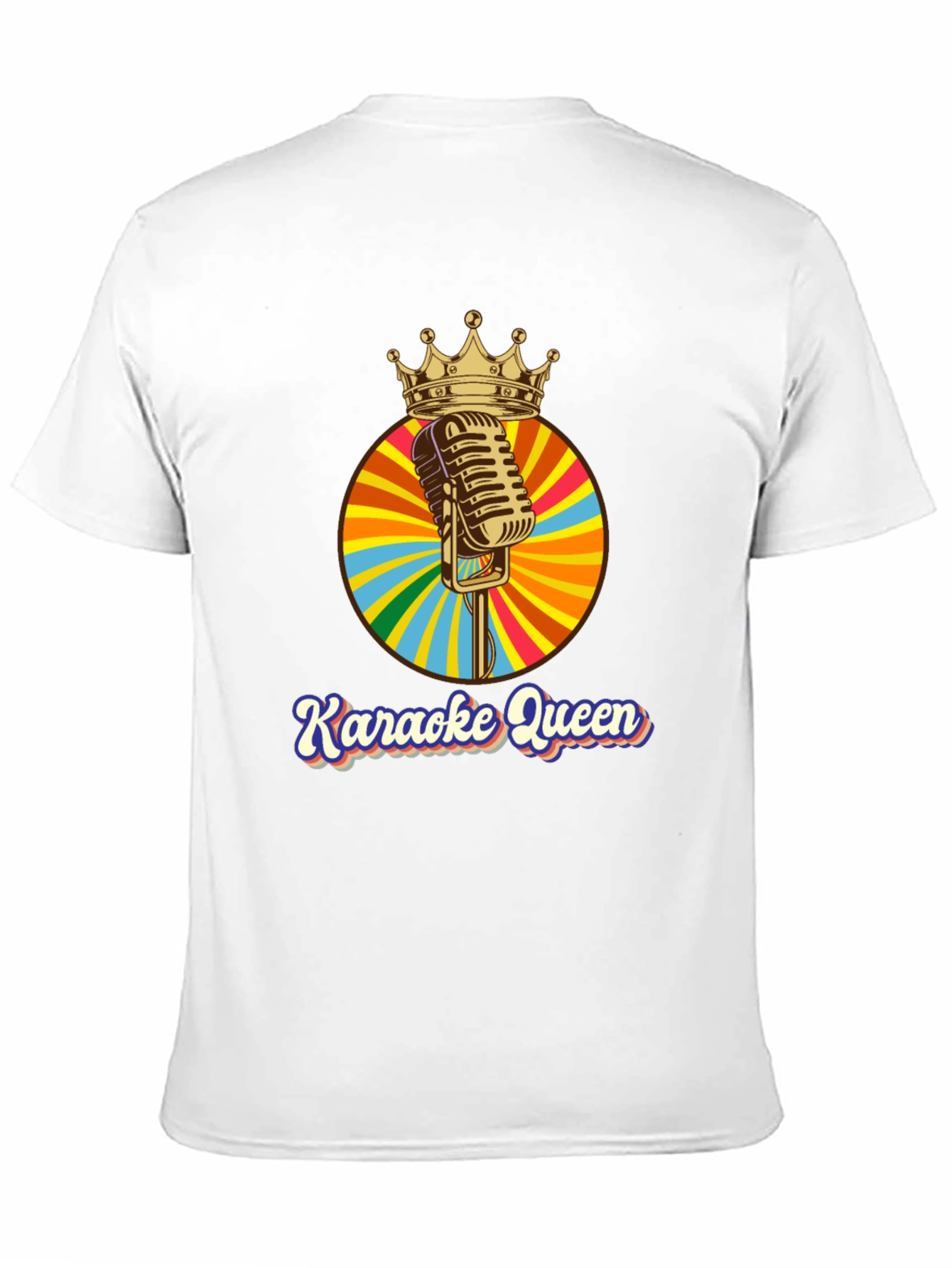 Karaoke Queen Crown Microphone Graphic T-Shirt