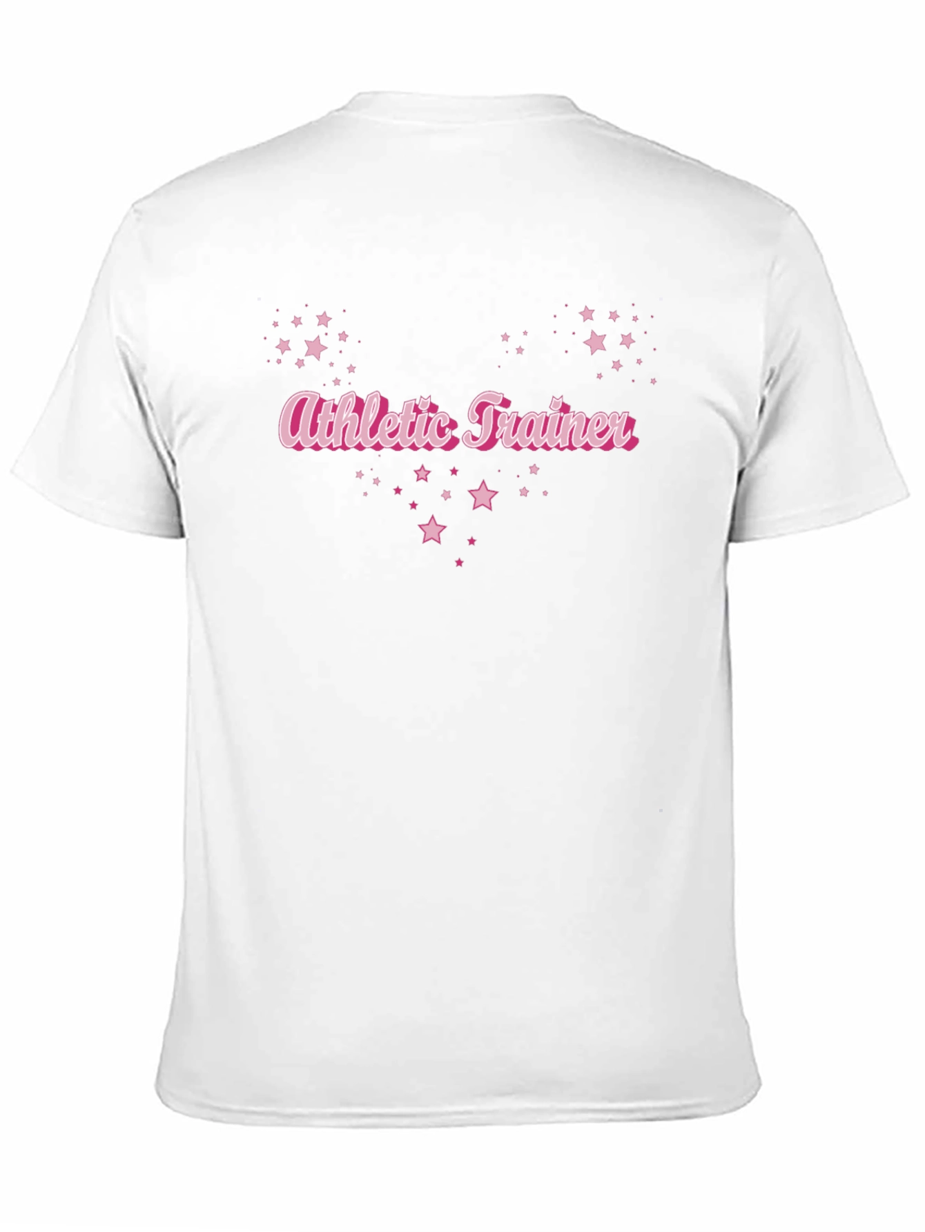 Athletic Trainer T-Shirt - Pink Text & Stars