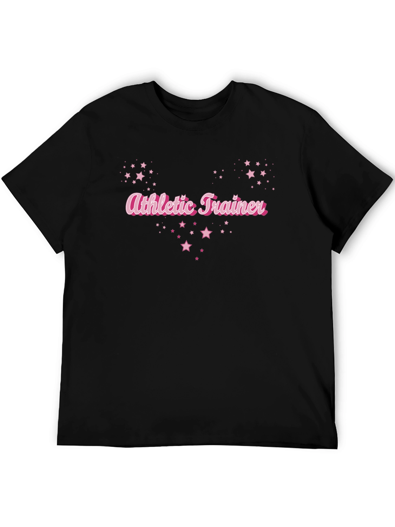 Athletic Trainer T-Shirt - Pink Text & Stars