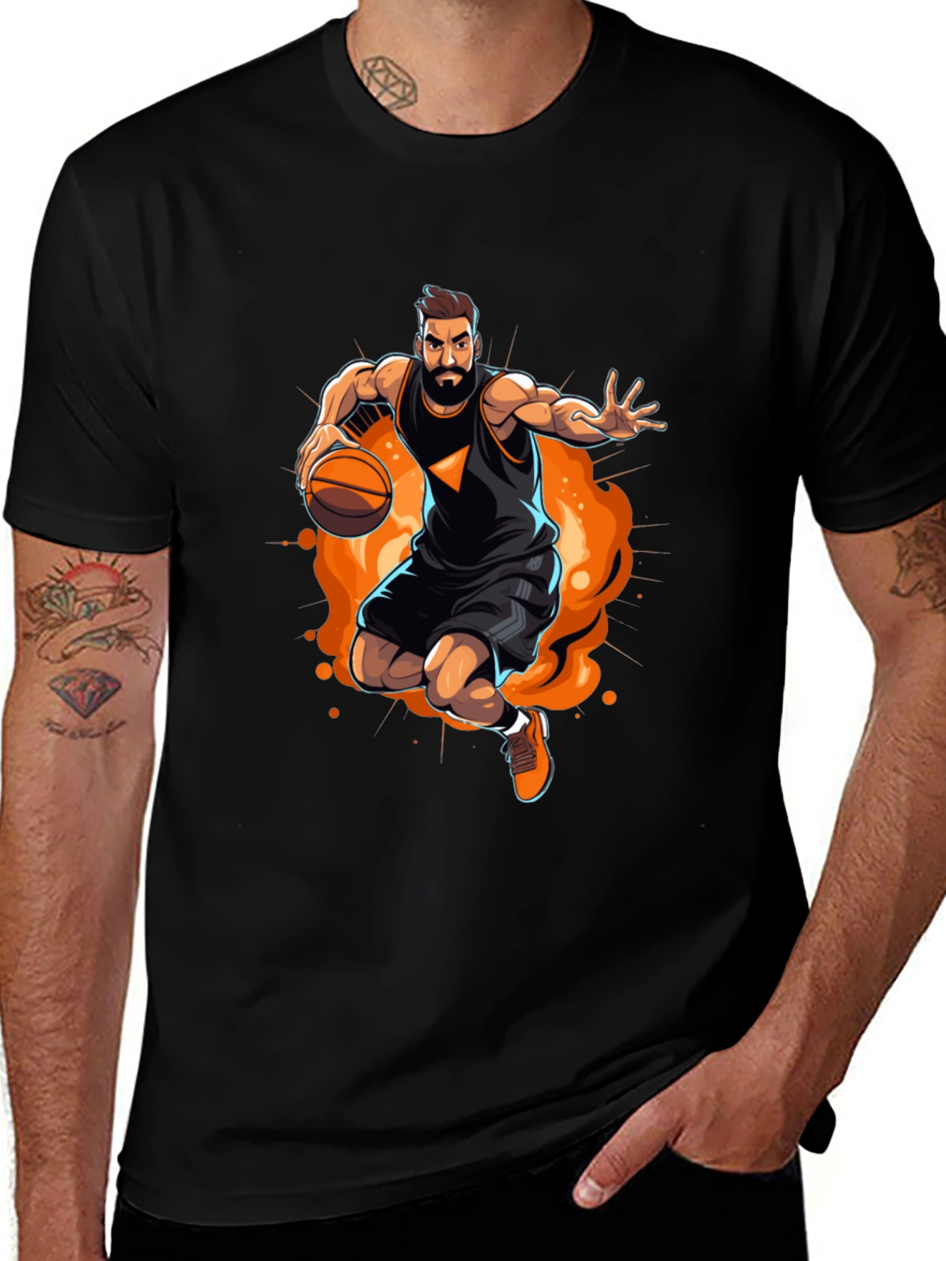 Basketball Player Graphic Black T-Shirt