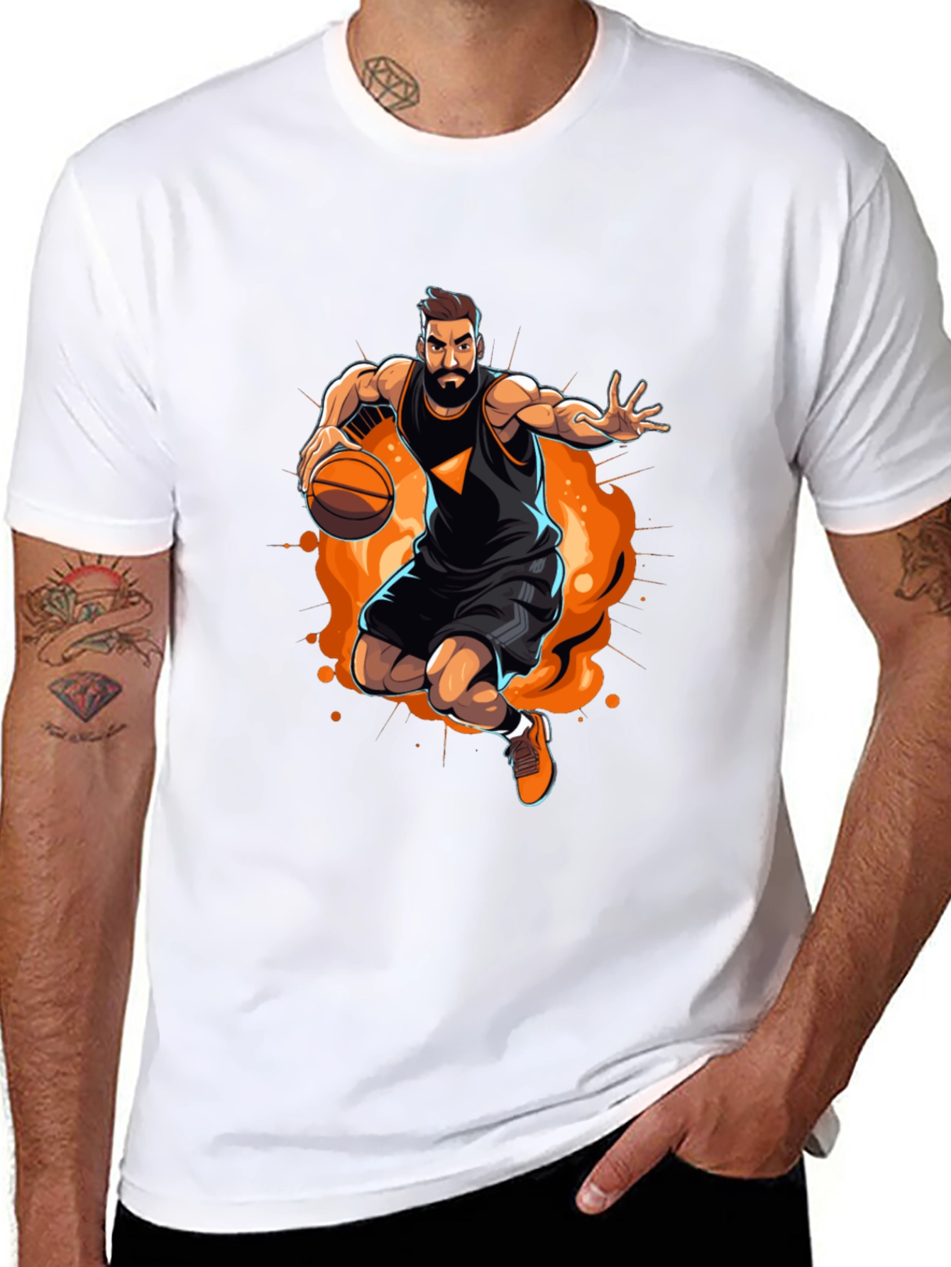 Basketball Player Graphic Black T-Shirt