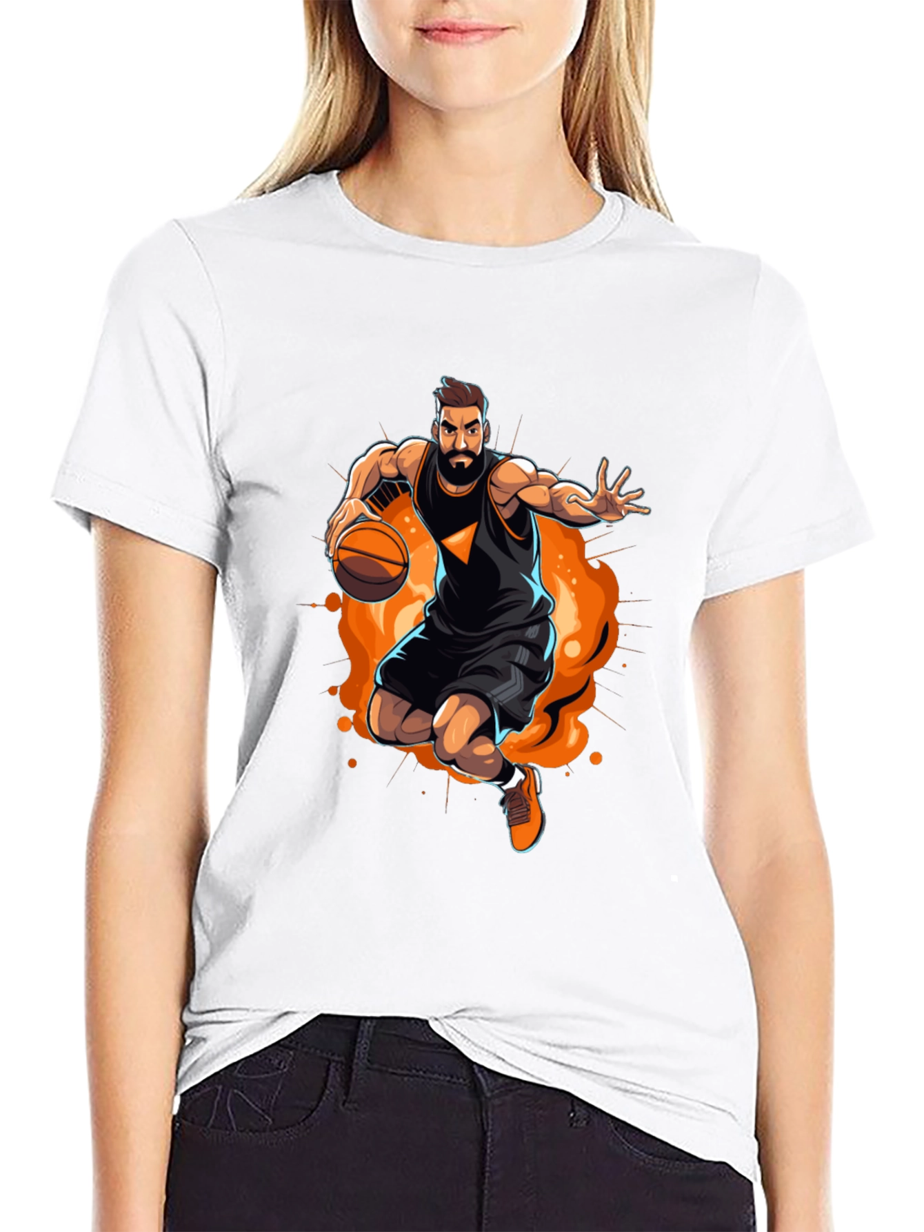 Basketball Player Graphic Black T-Shirt