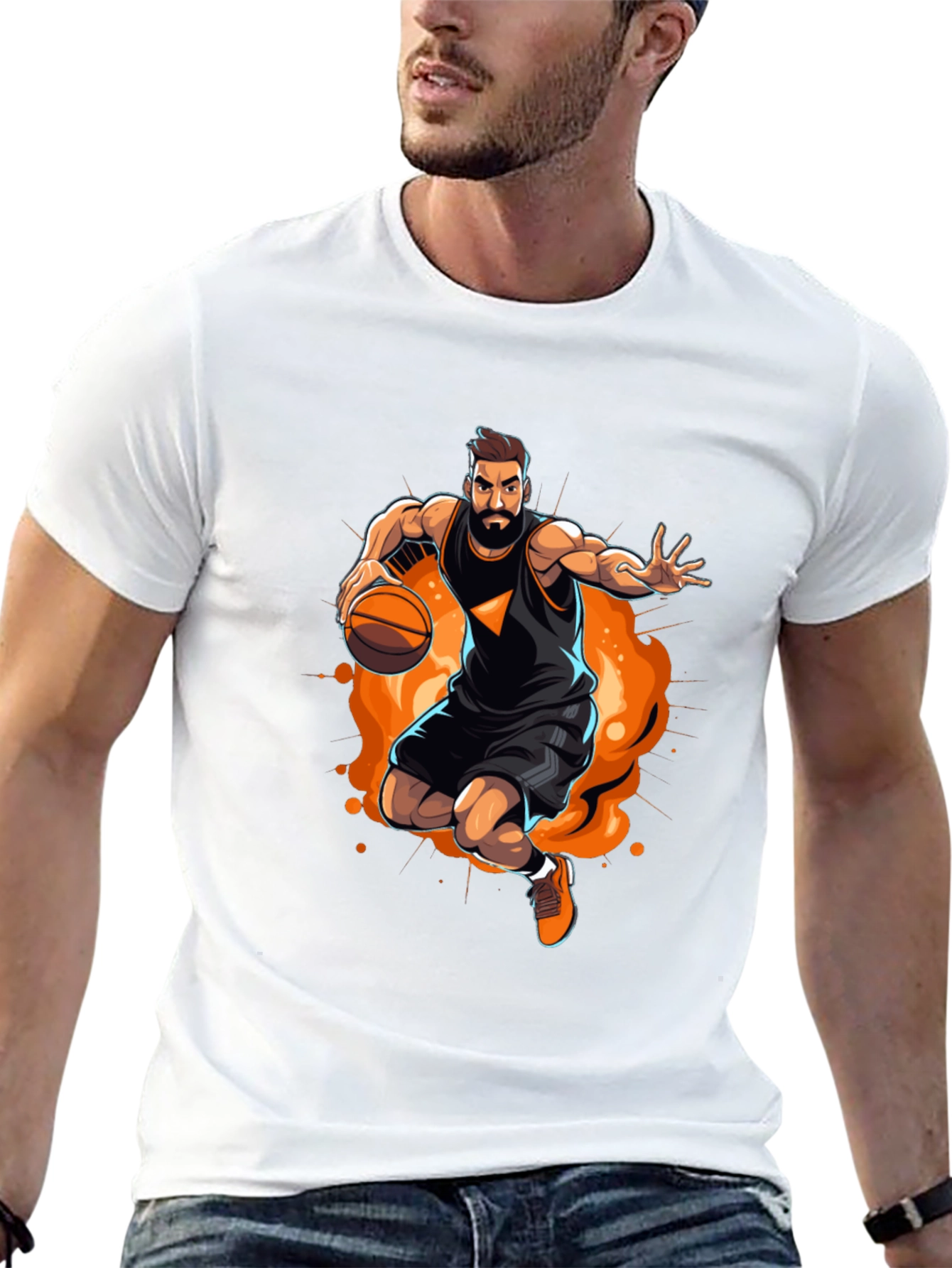 Basketball Player Graphic Black T-Shirt