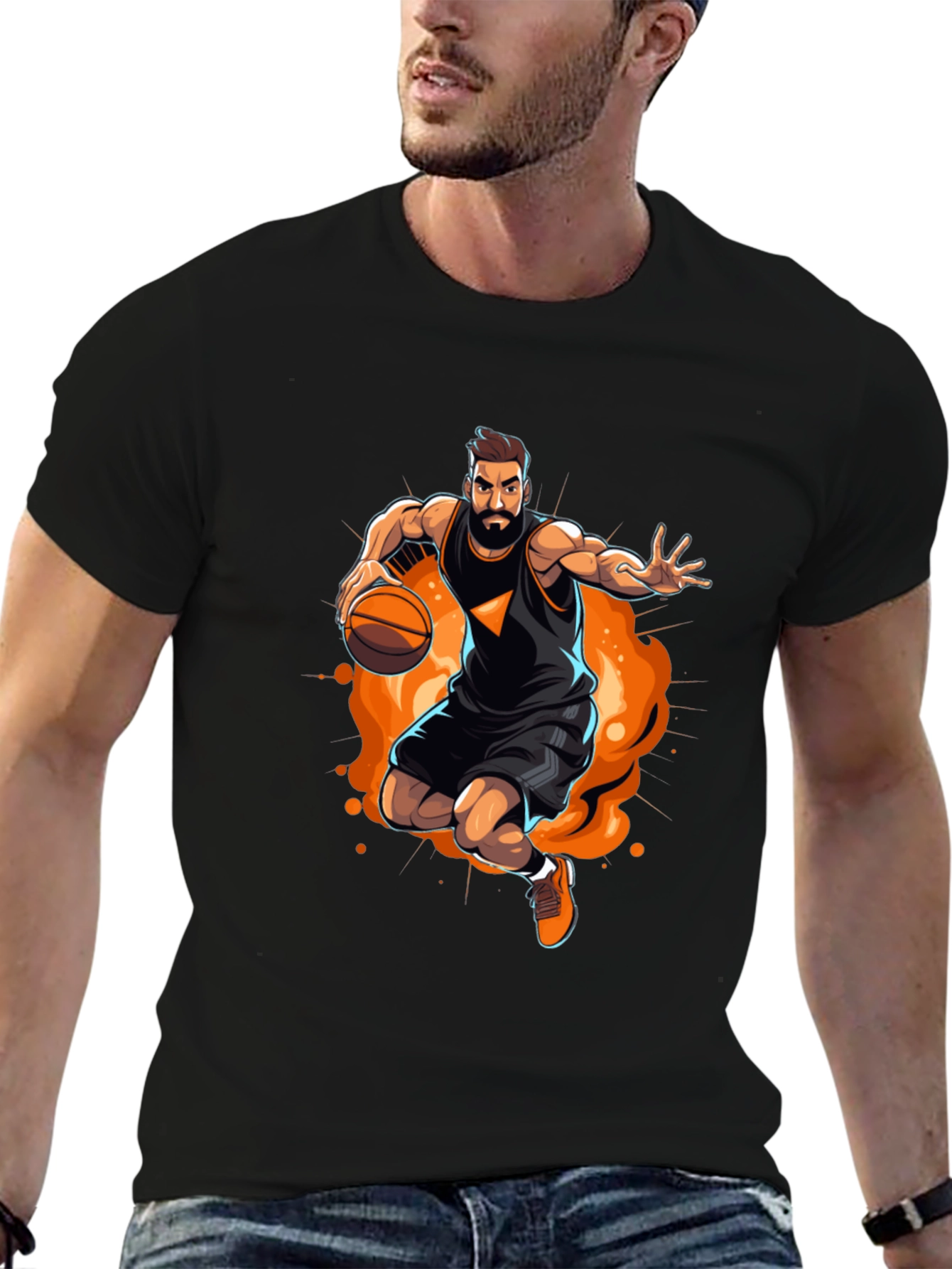 Basketball Player Graphic Black T-Shirt
