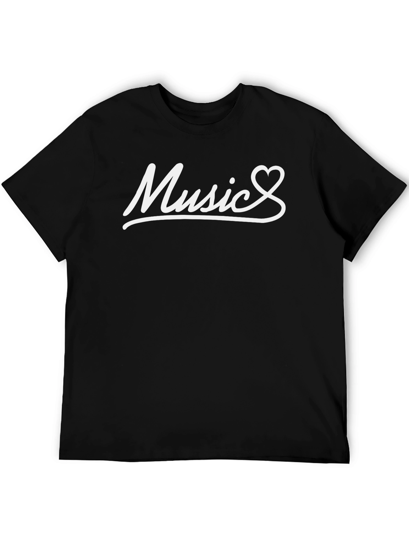Music Heartbeat T-Shirt - Black Cotton Tee