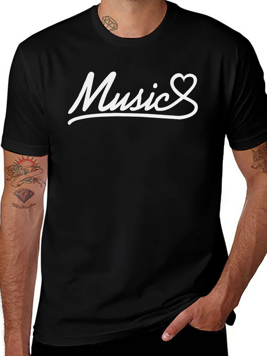 Music Heartbeat T-Shirt - Black Cotton Tee