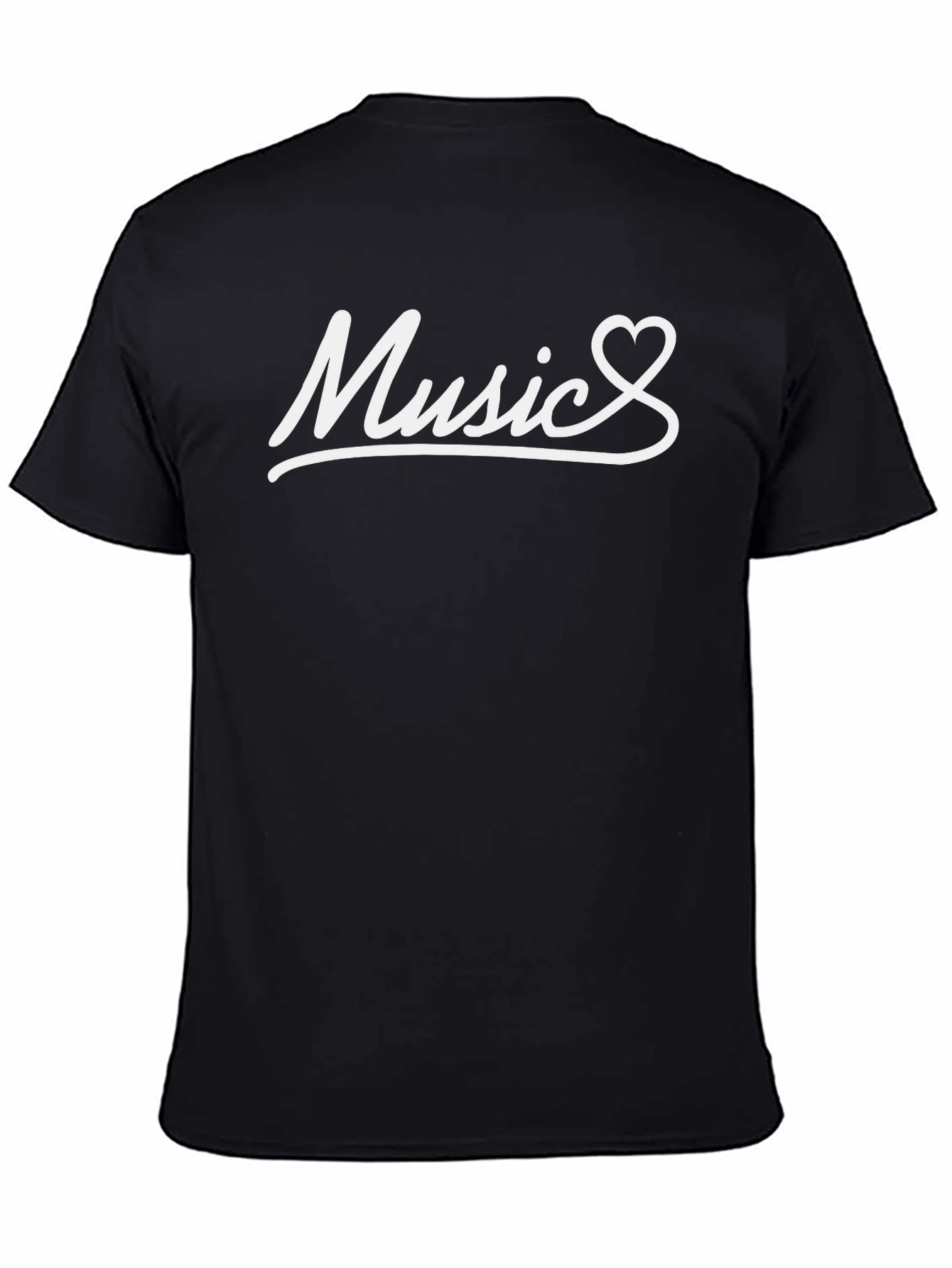 Music Heartbeat T-Shirt - Black Cotton Tee