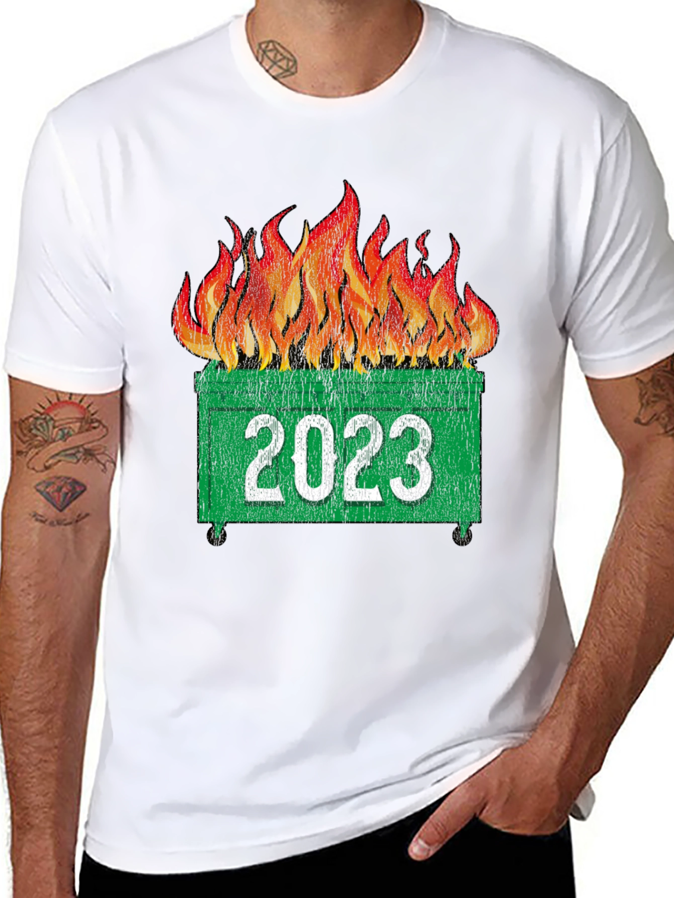 2023 Dumpster Fire T-Shirt - Funny Year Review Tee