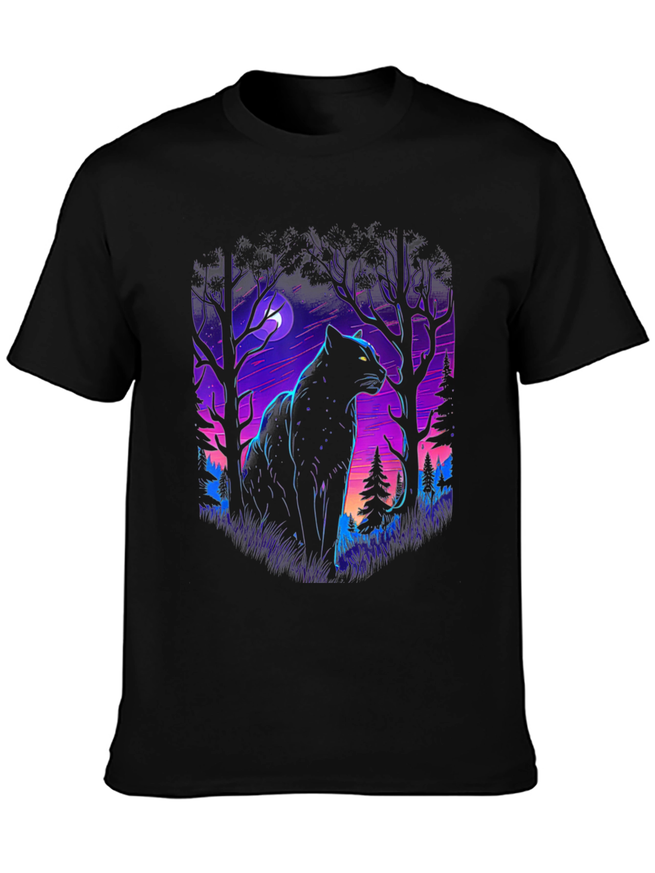 Black Panther Forest Graphic T-Shirt