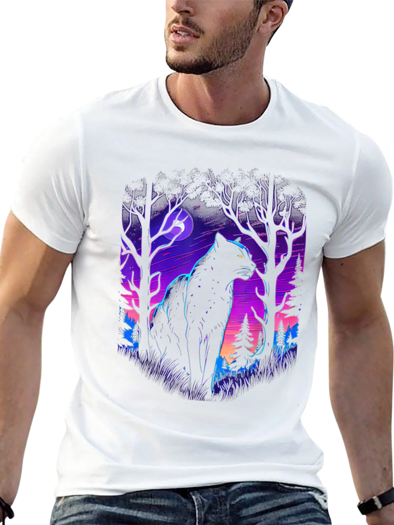 Black Panther Forest Graphic T-Shirt