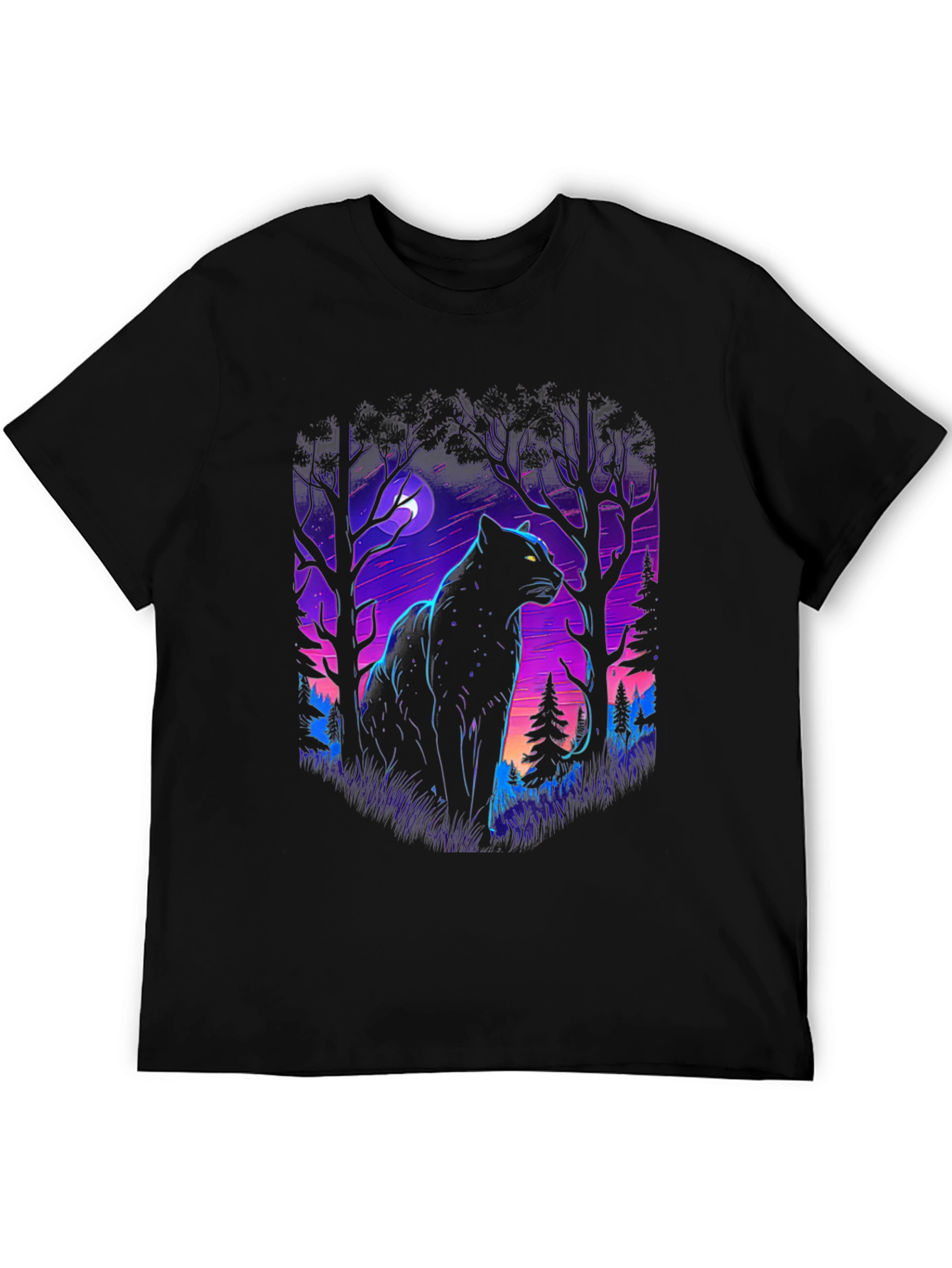 Black Panther Forest Graphic T-Shirt