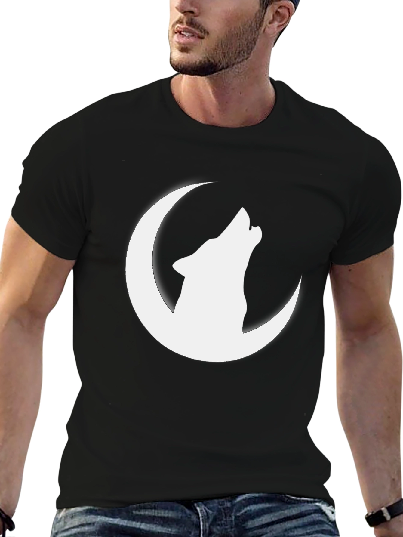 Wolf Howling at Moon Graphic T-Shirt