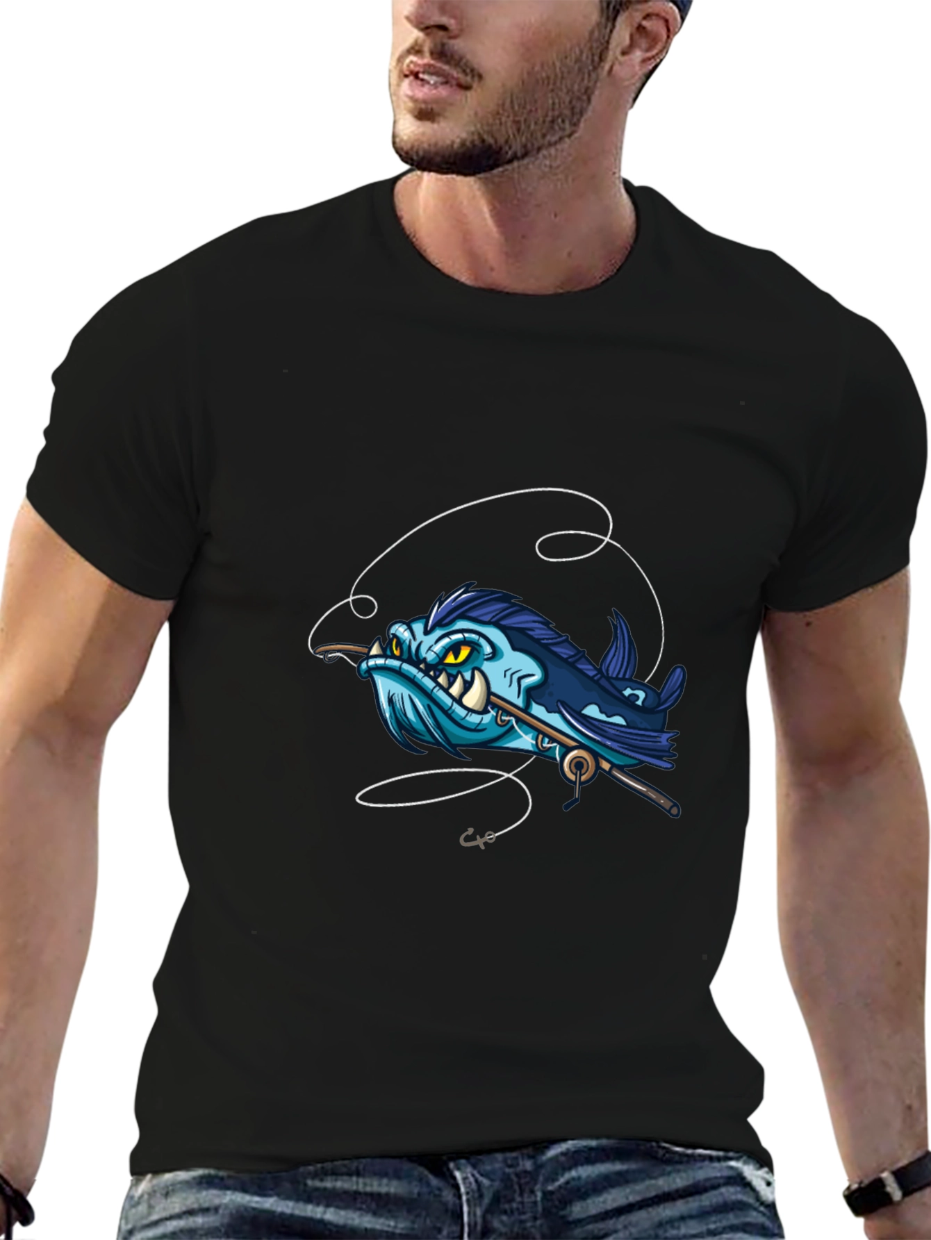 Cartoon Angler Fish Graphic Tee