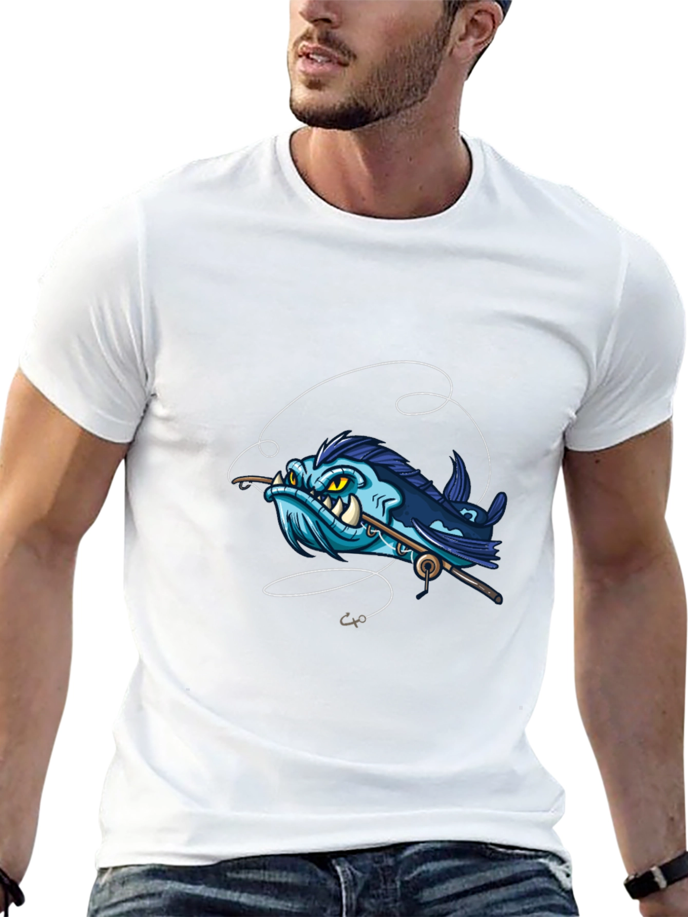 Cartoon Angler Fish Graphic Tee