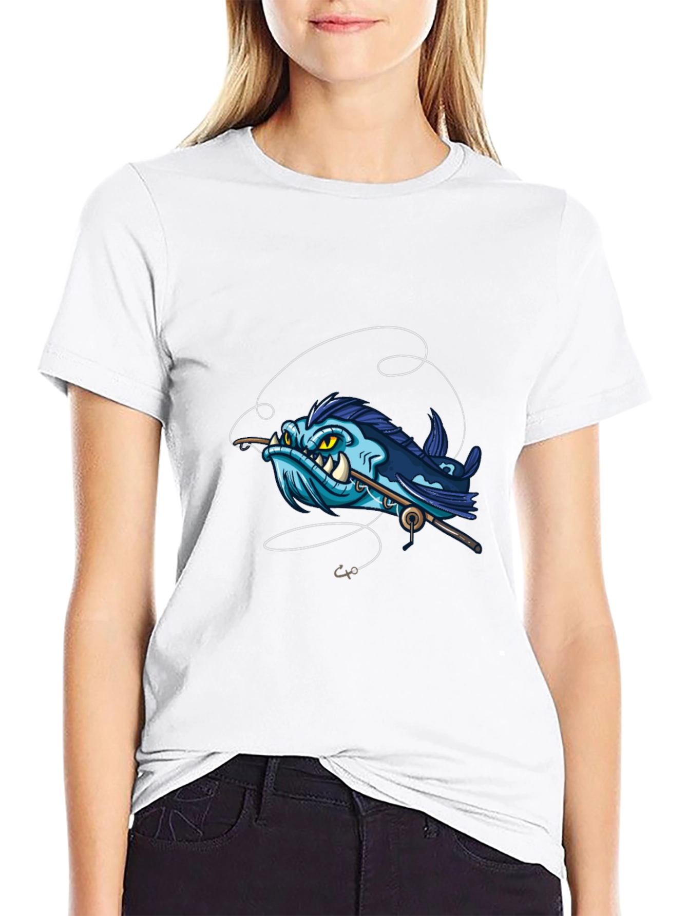 Cartoon Angler Fish Graphic Tee