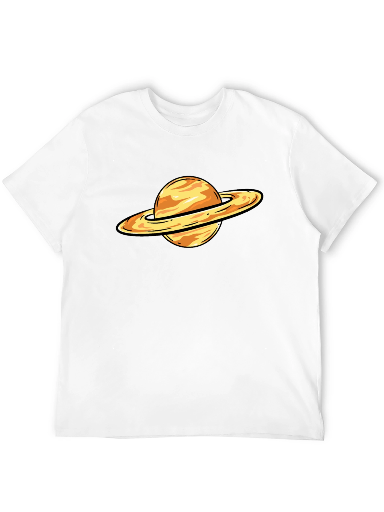 Saturn Graphic T-Shirt - Black Cotton Blend