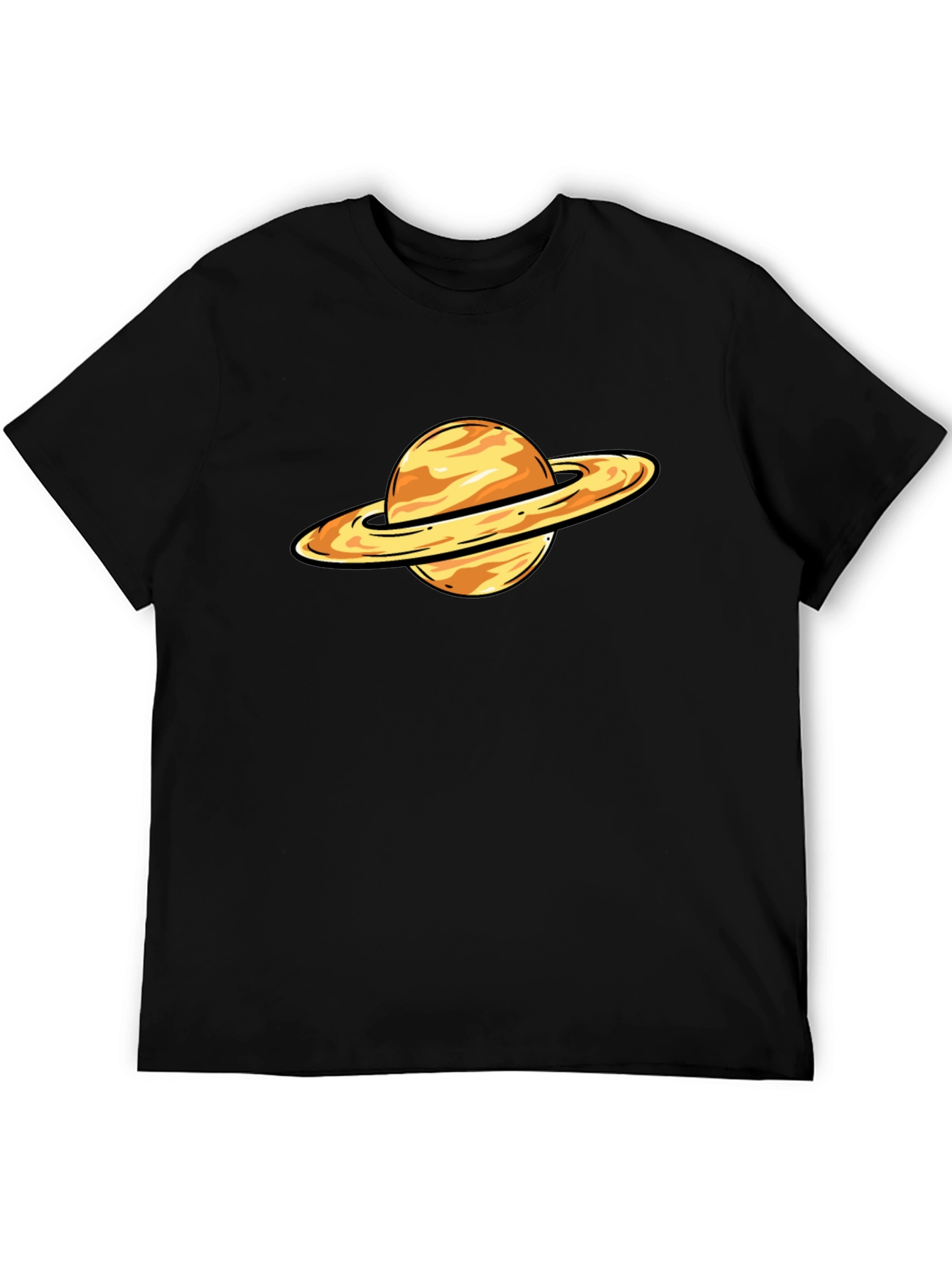 Saturn Graphic T-Shirt - Black Cotton Blend