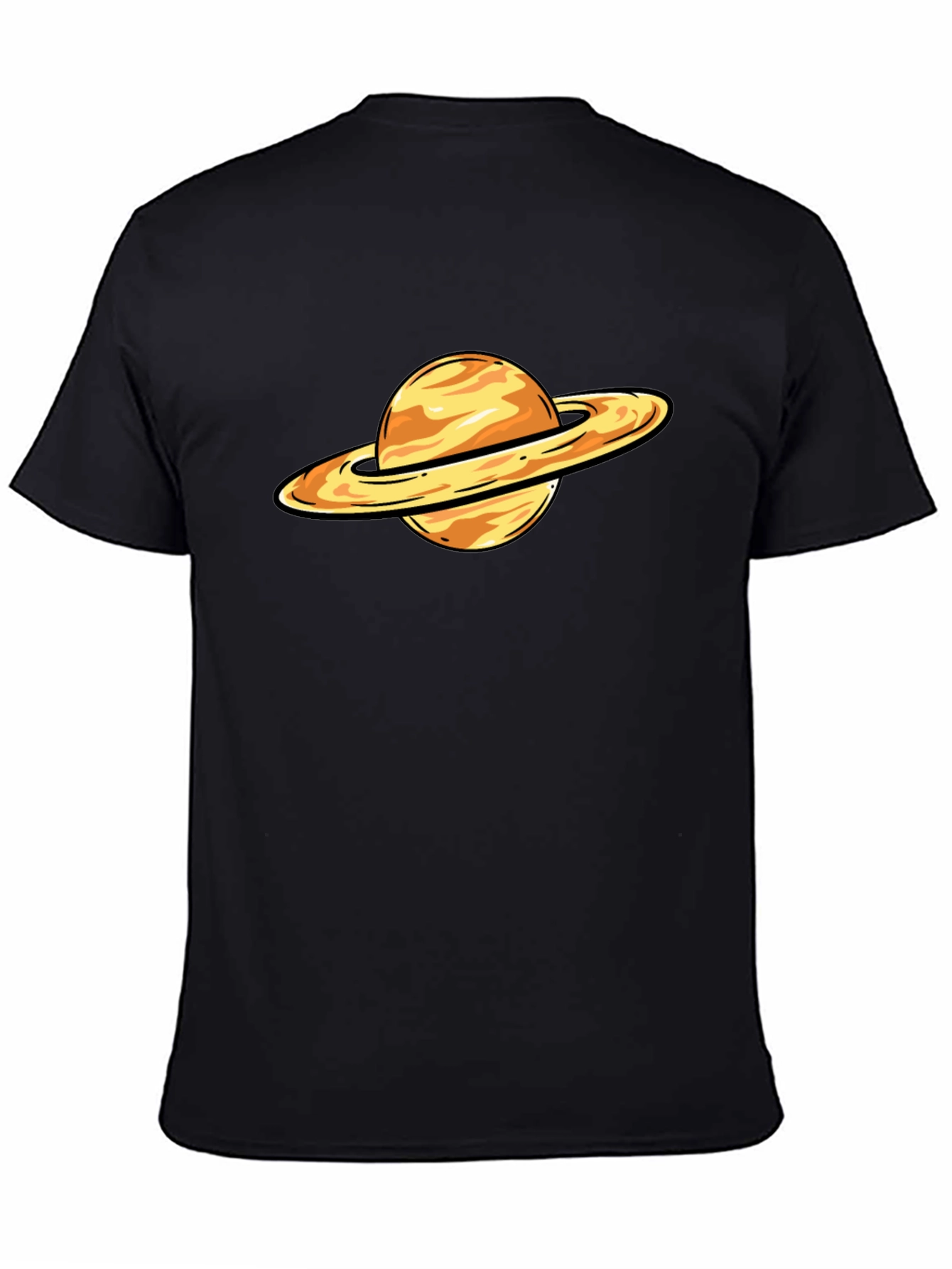 Saturn Graphic T-Shirt - Black Cotton Blend