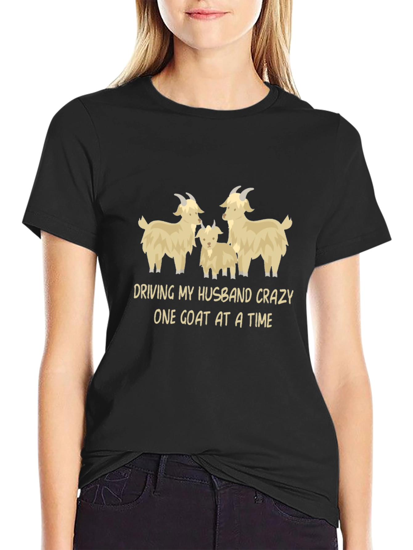 Goat Lover T-Shirt - Driving My Husband Crazy Tee