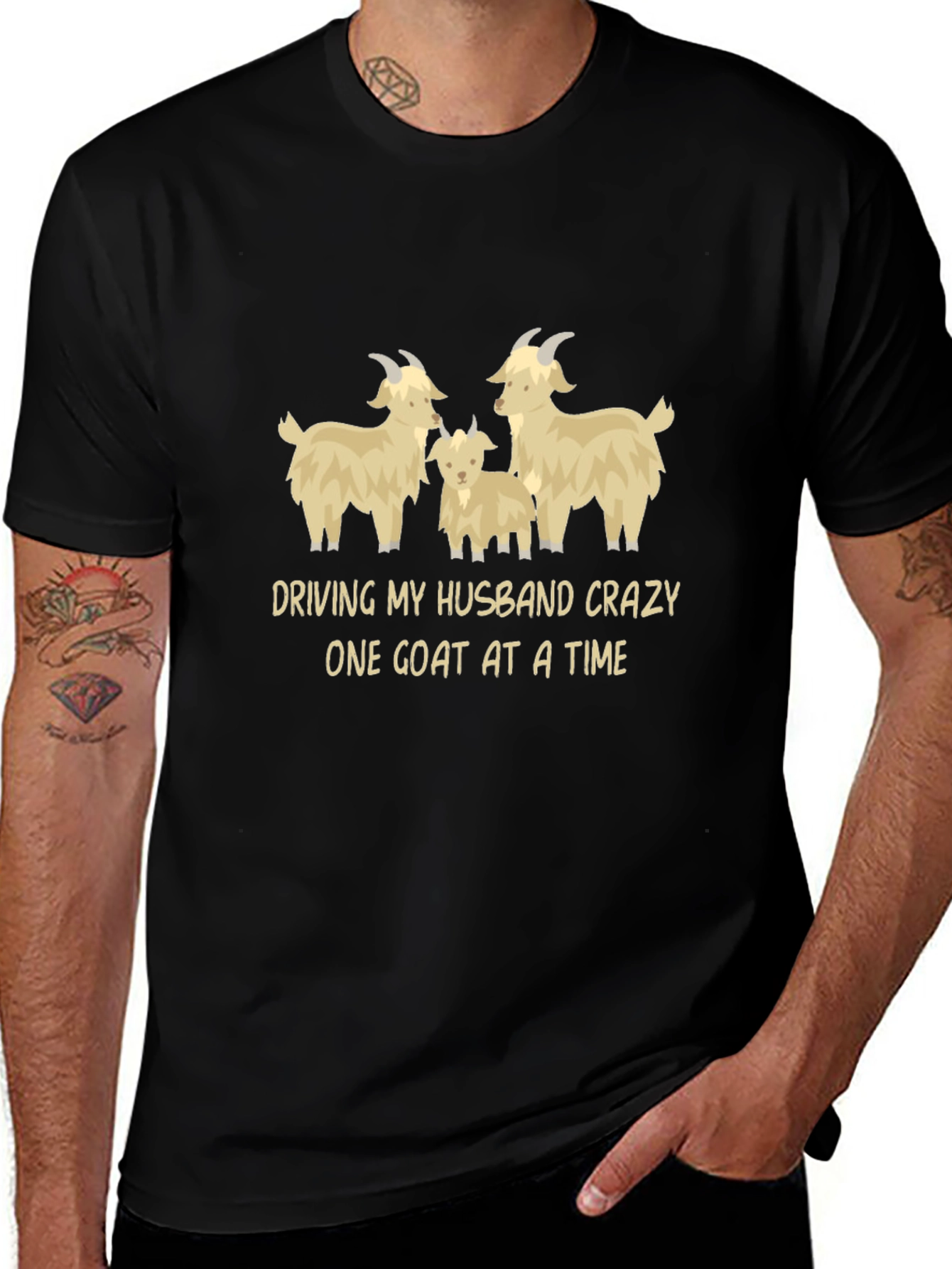 Goat Lover T-Shirt - Driving My Husband Crazy Tee