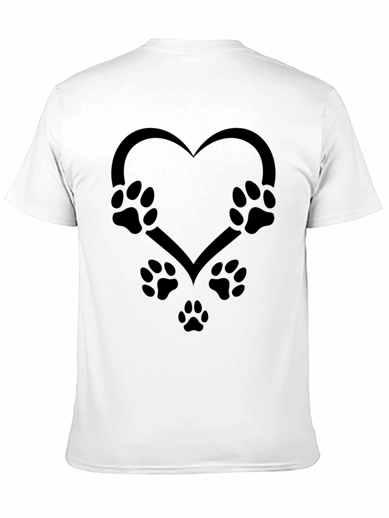 Paw Print Heart Graphic Tee - Black