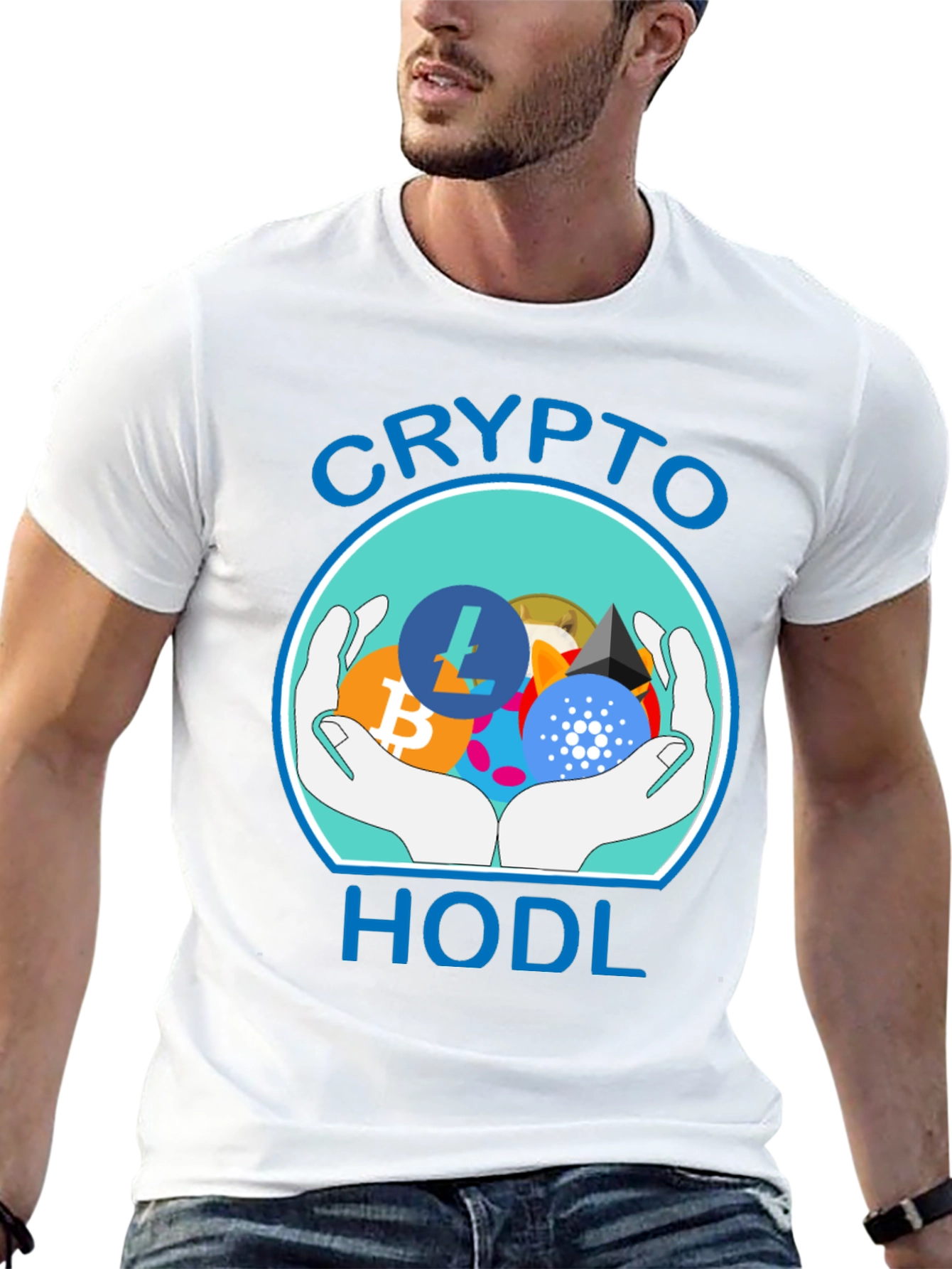 Crypto HODL T-Shirt - Bitcoin Ethereum Litecoin