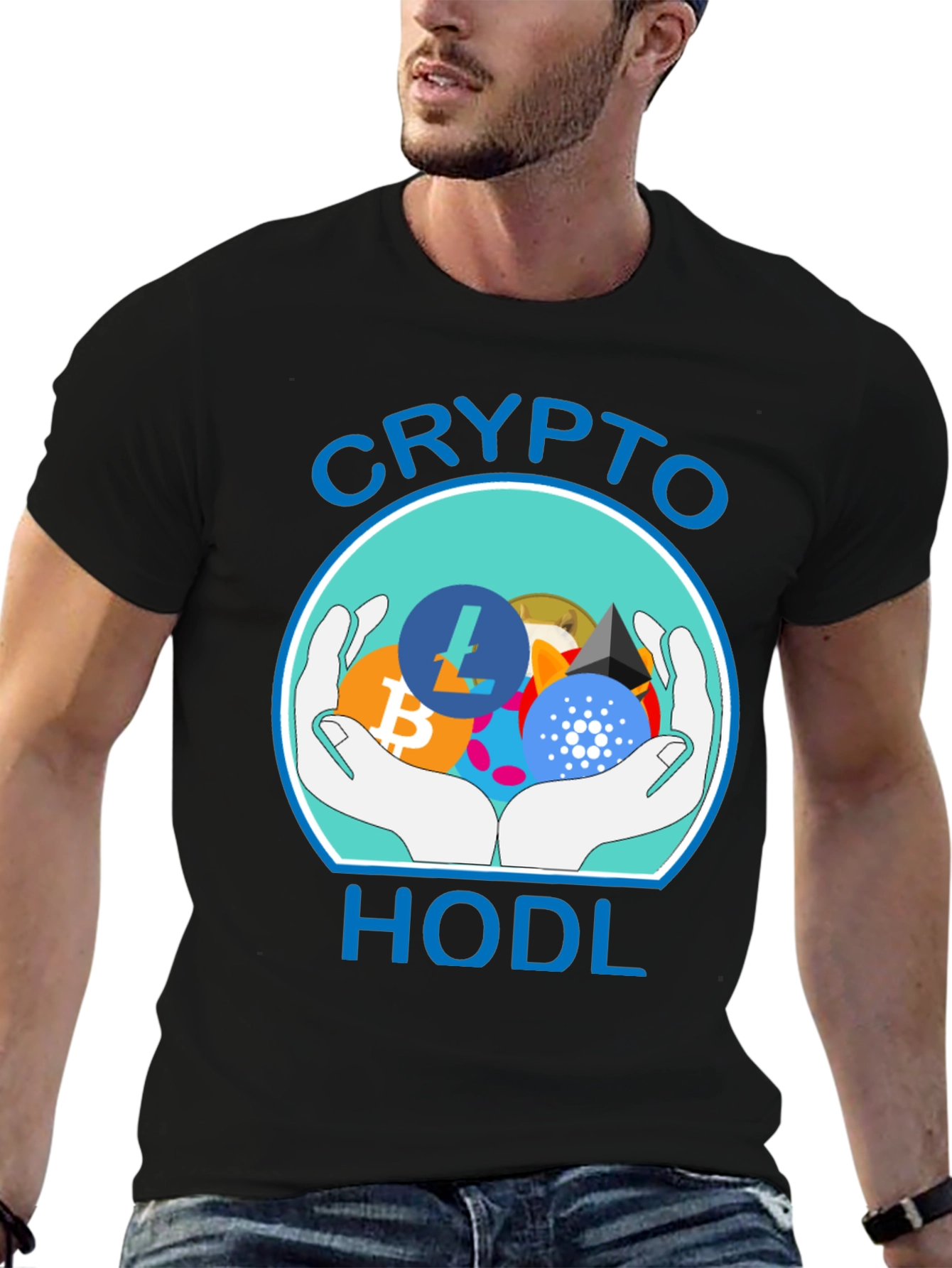 Crypto HODL T-Shirt - Bitcoin Ethereum Litecoin