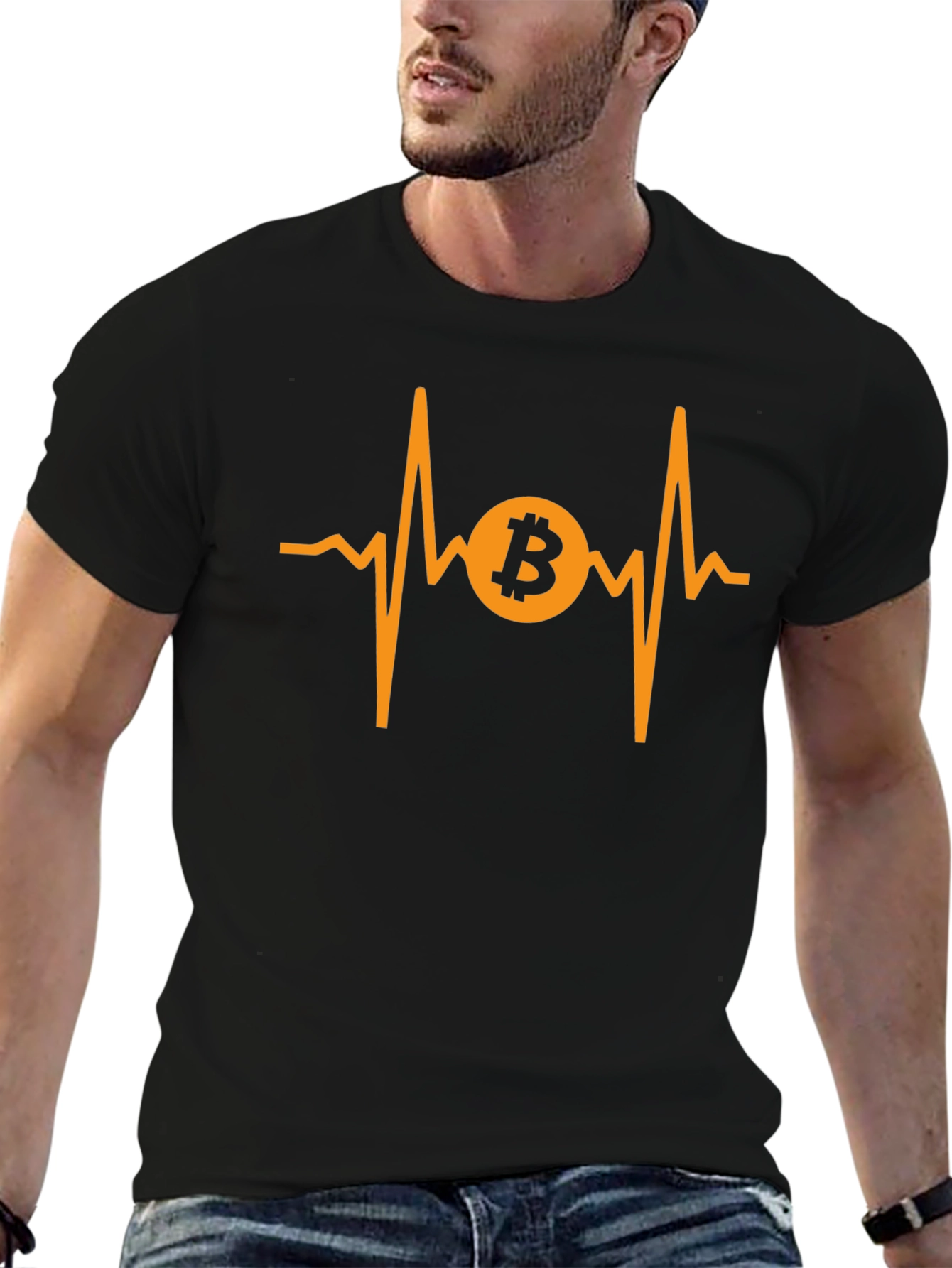 Bitcoin Heartbeat Graphic Tee - Crypto Investor Shirt