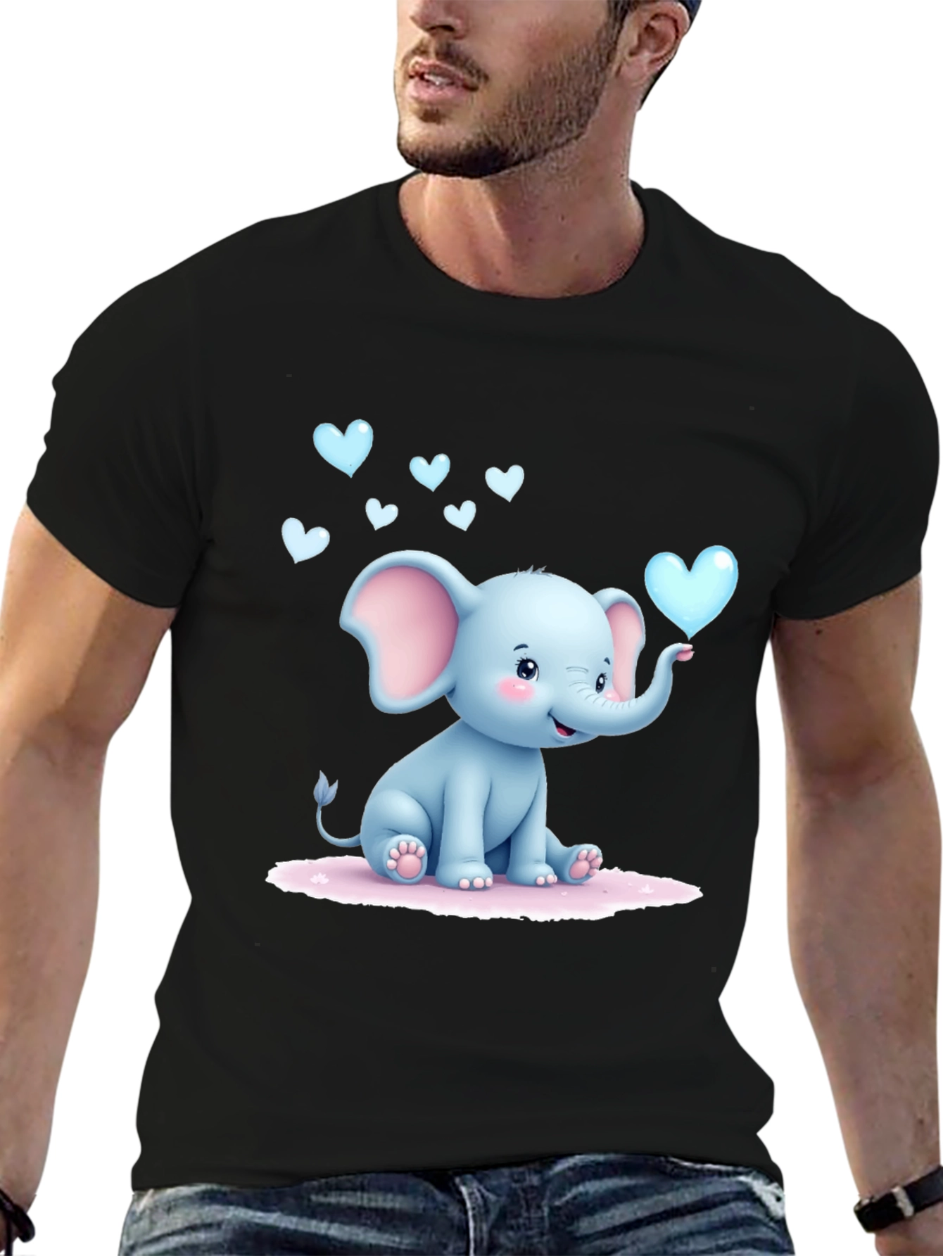 Cute Elephant Graphic T-Shirt