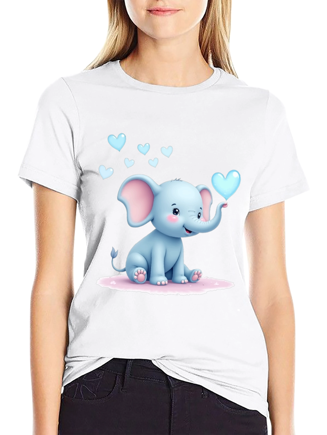 Cute Elephant Graphic T-Shirt